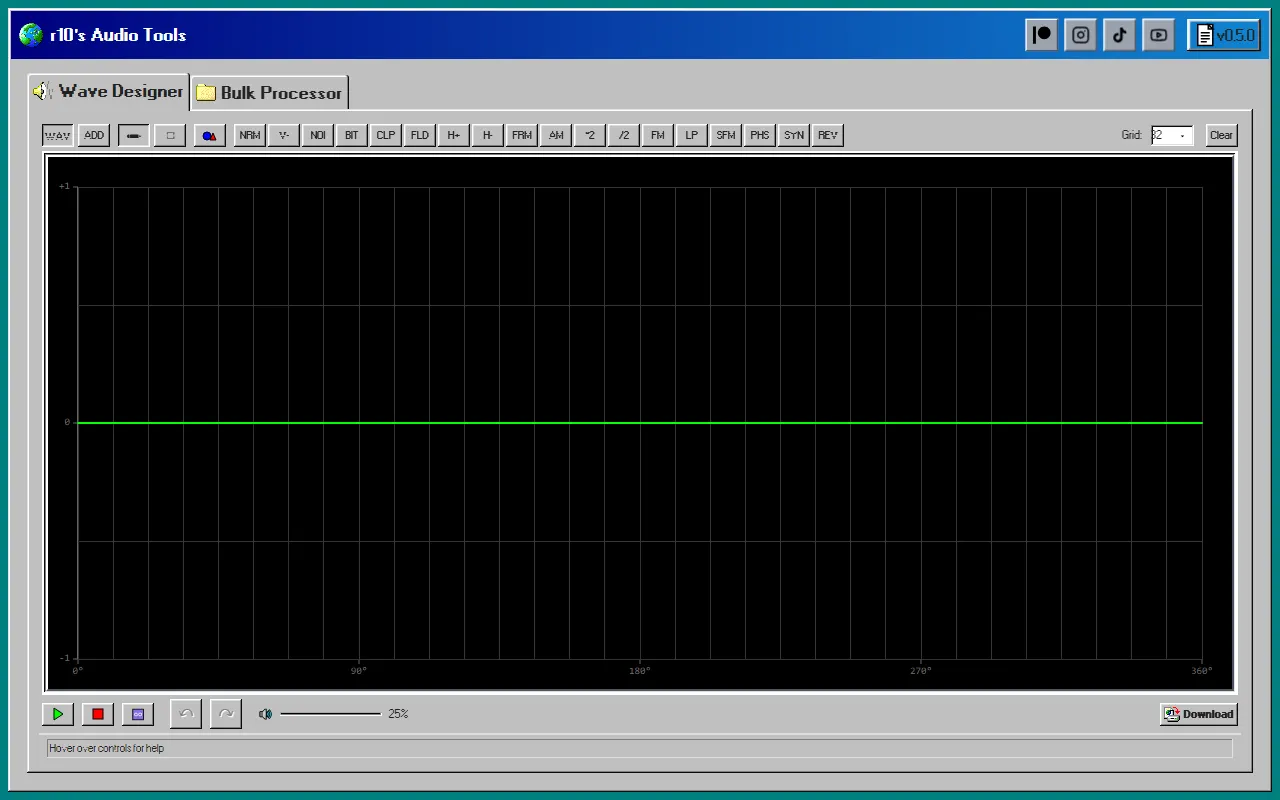 Diseñador de formas de onda de r10's Audio Tools
