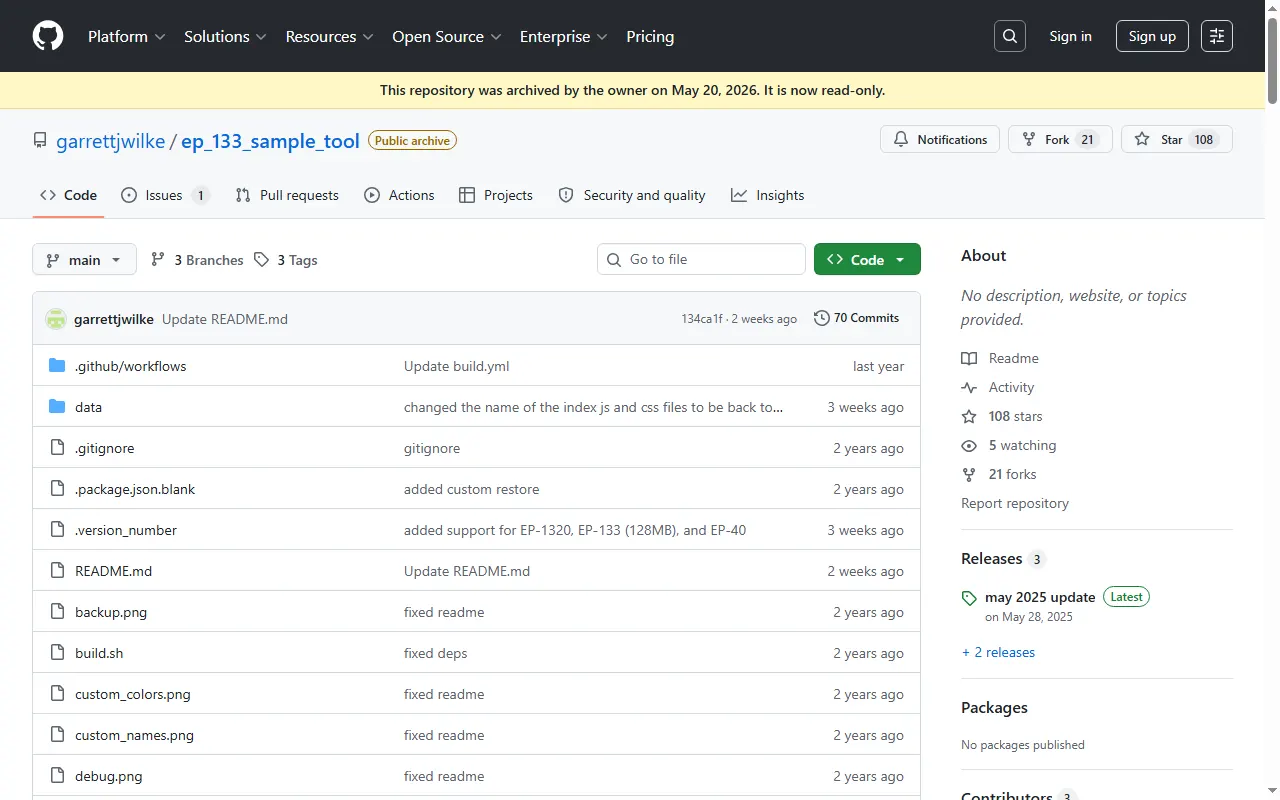 Repositorio de GitHub de ep_133_sample_tool (archivado)
