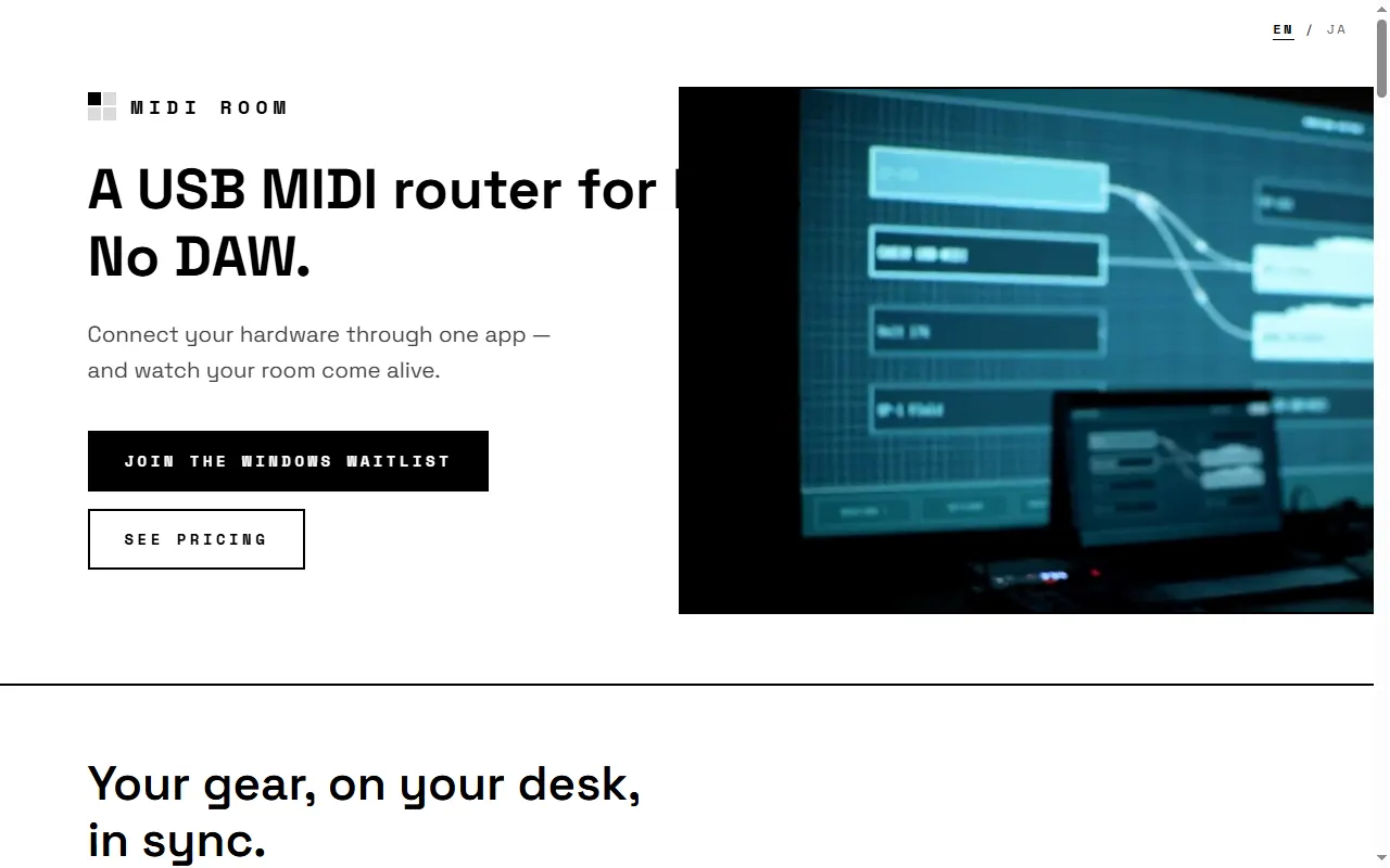 App MIDI Room enrutando conexiones MIDI de hardware