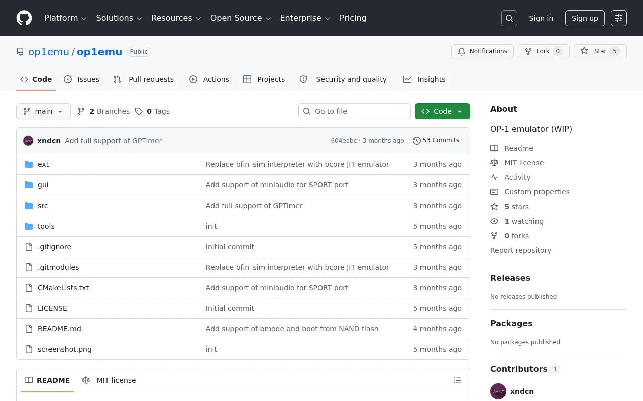 Repositorio de GitHub de op1emu