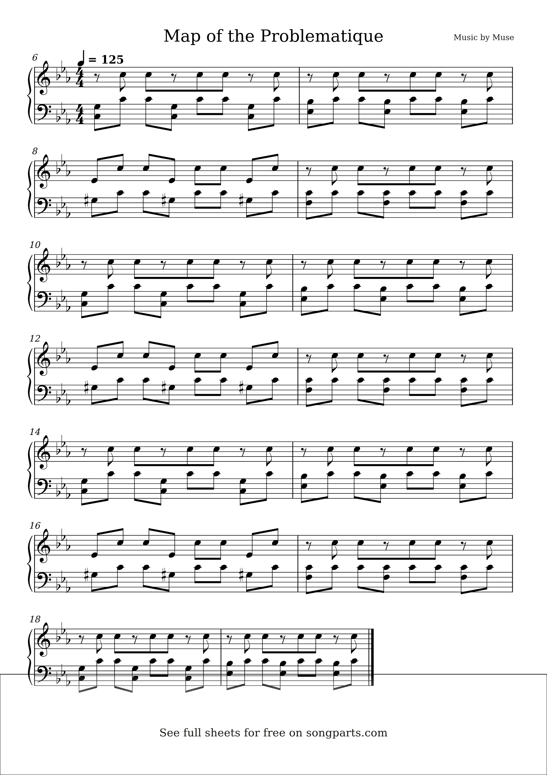 Sheet music preview for Map of the Problematique by Muse