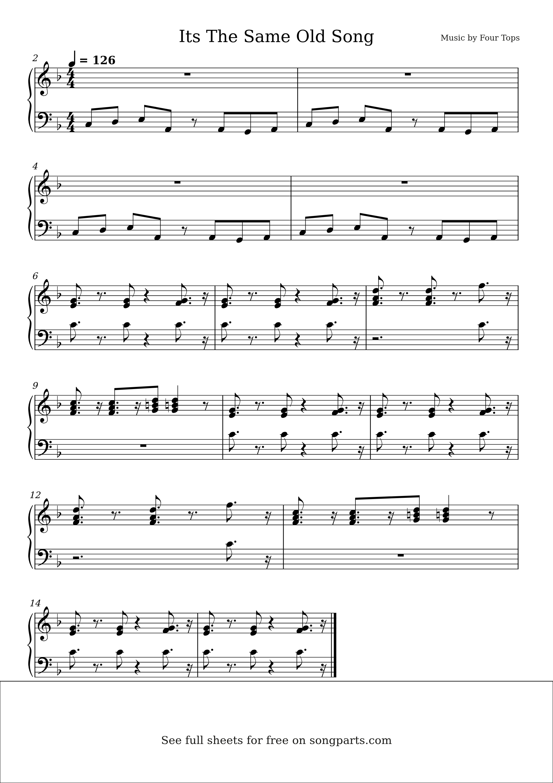 Превью нот Its The Same Old Song (Four Tops)