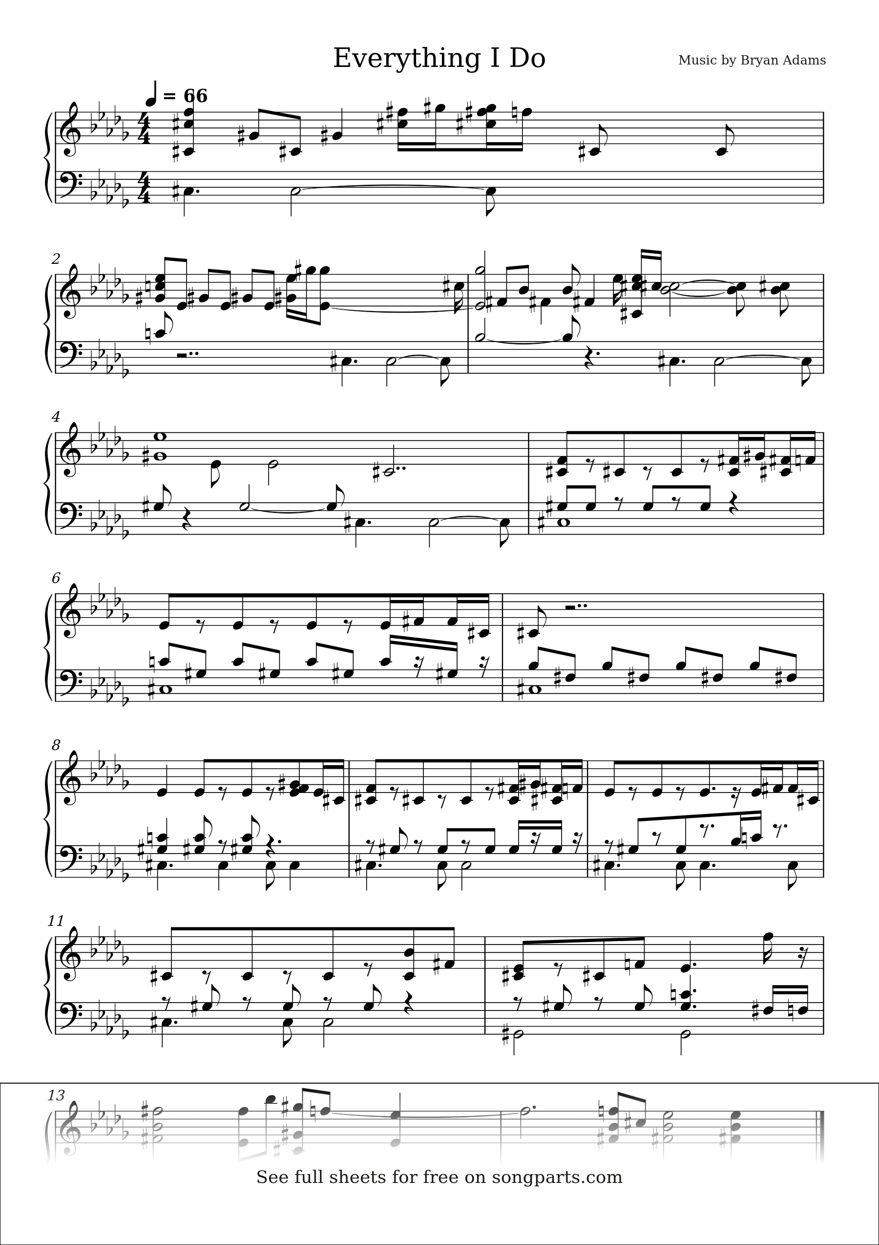 Превью нот Everything I Do (Bryan Adams)