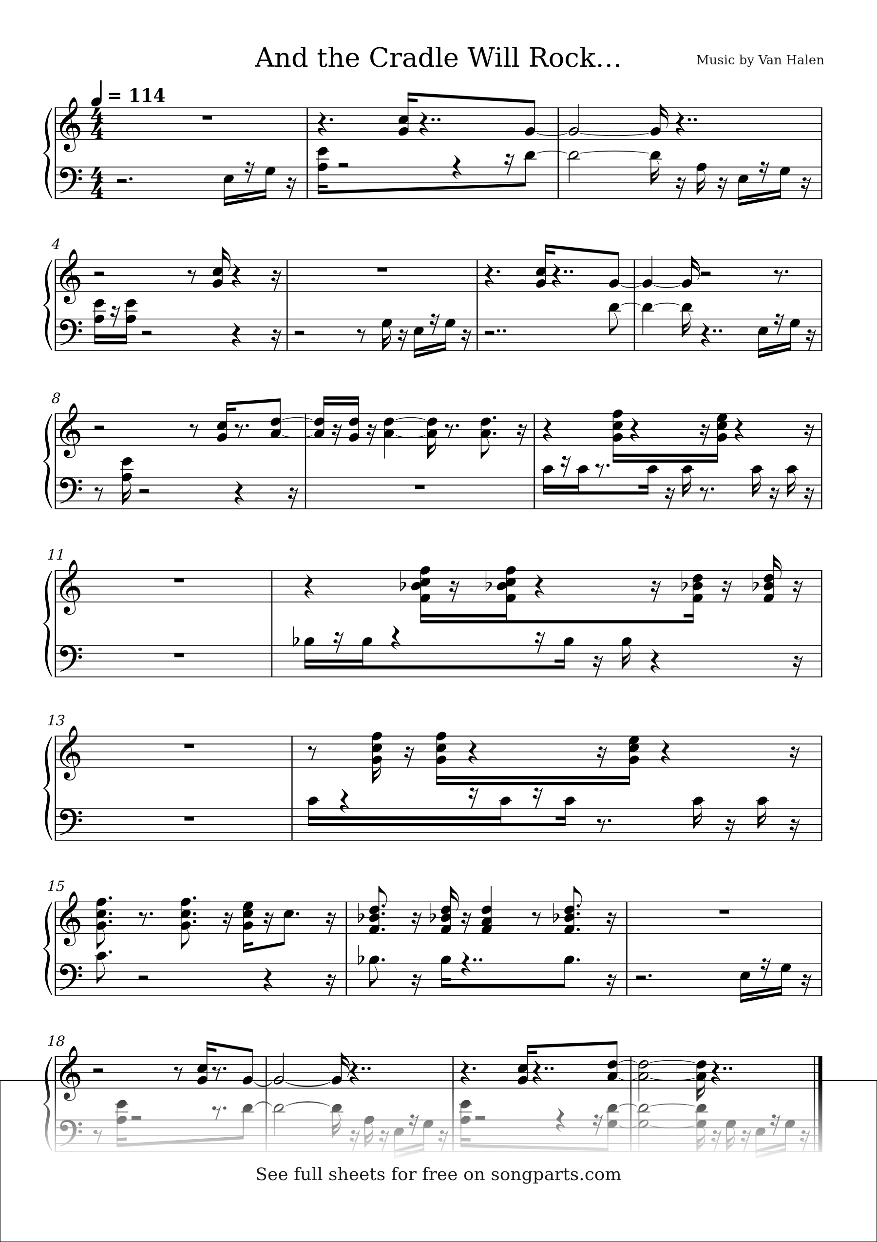 Превью нот And the Cradle Will Rock… (Van Halen)