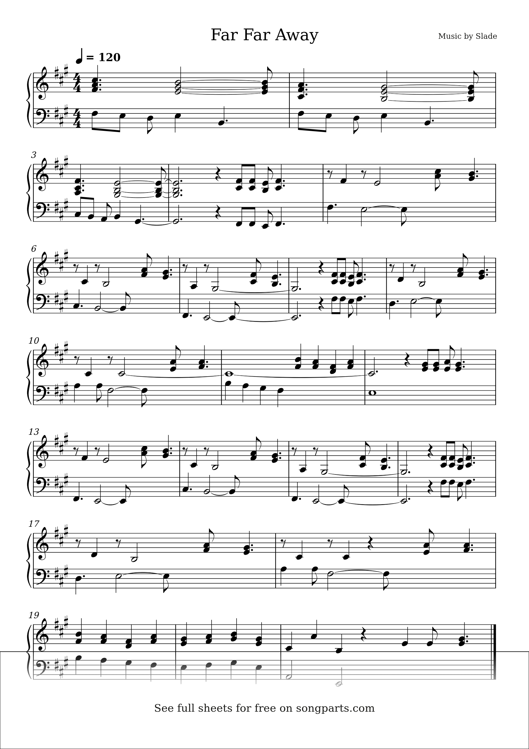 Превью нот Far Far Away (Slade)