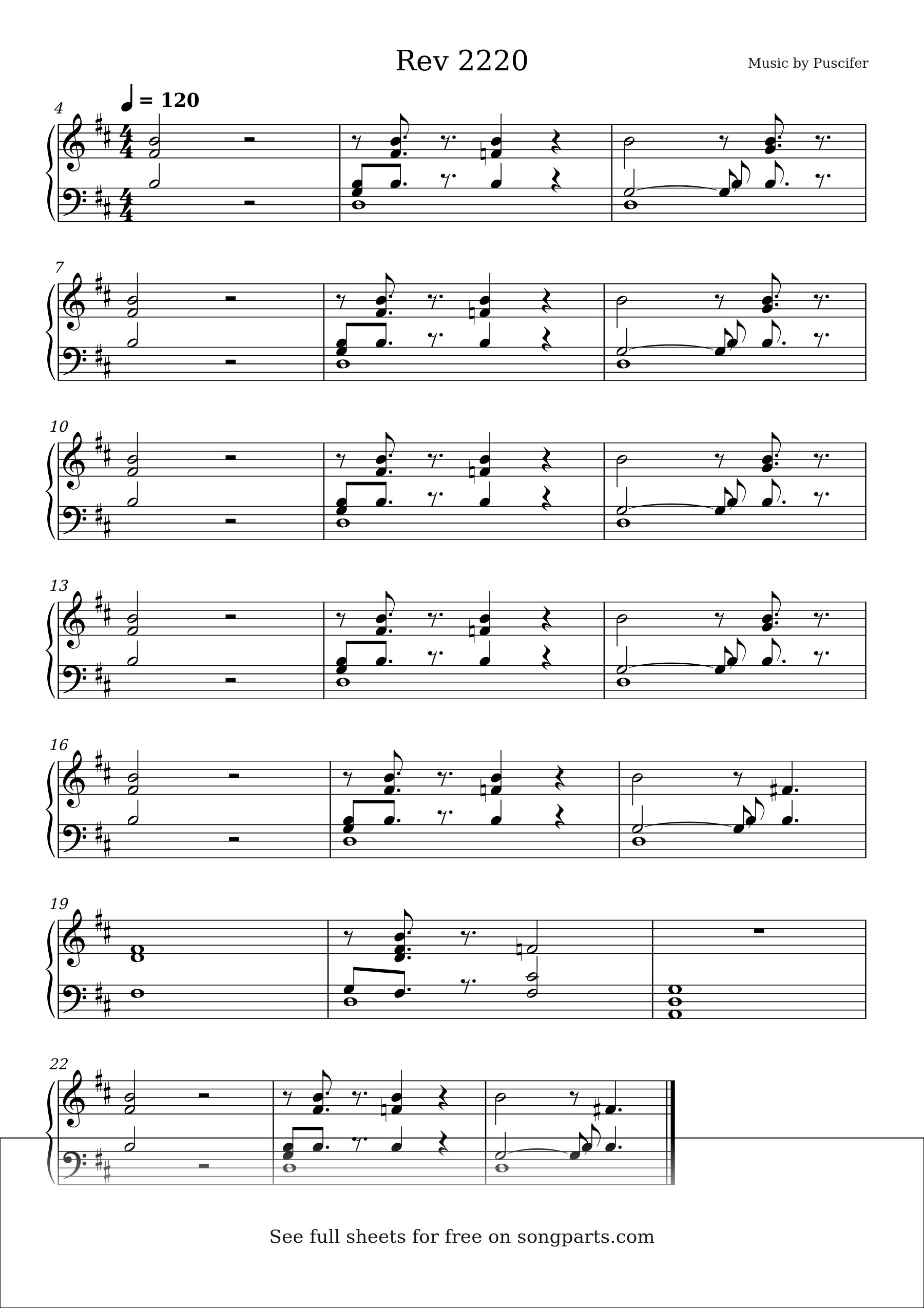 Sheet music preview for Rev 2220 by Puscifer