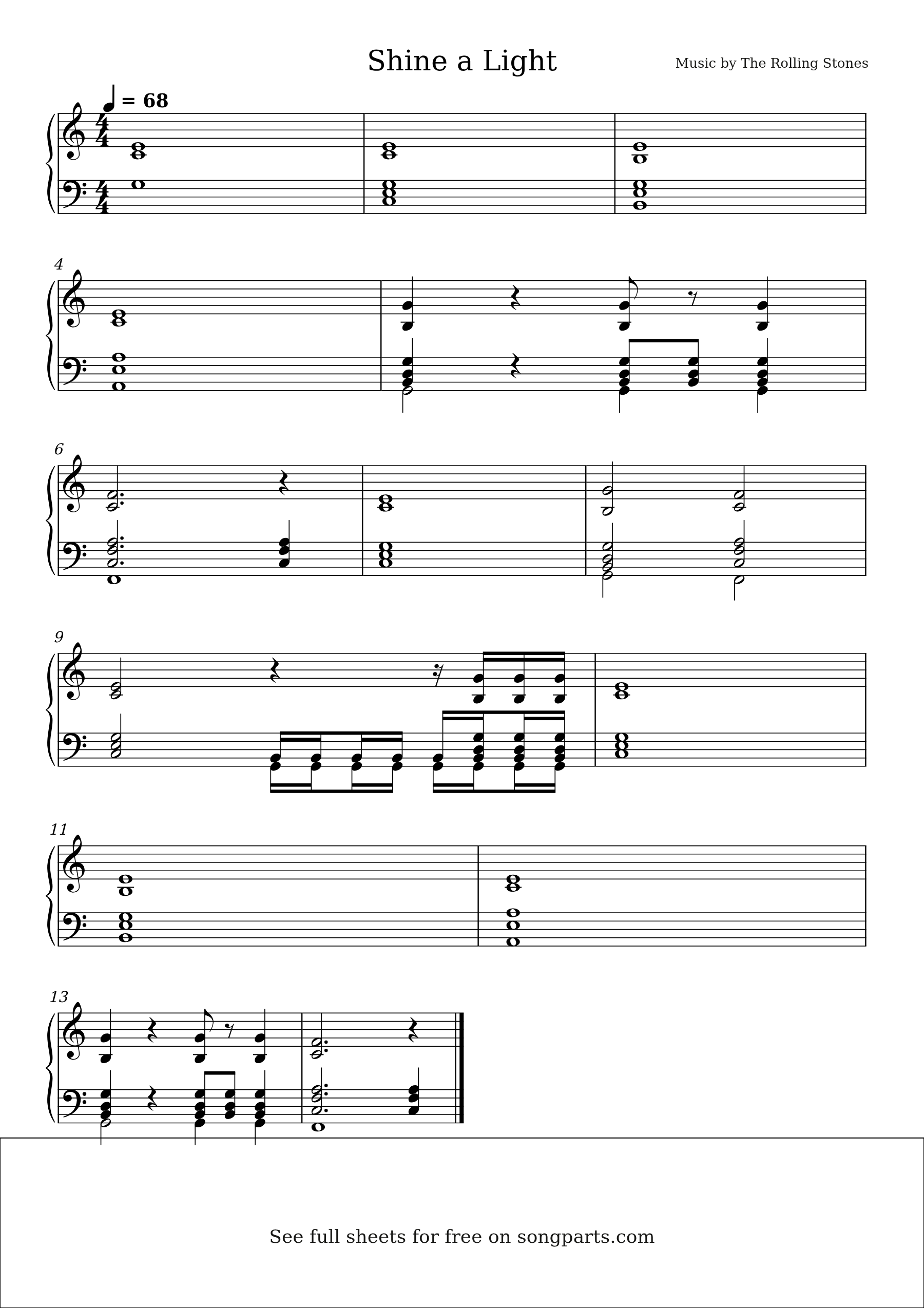 Sheet music preview for Shine a Light by The Rolling Stones