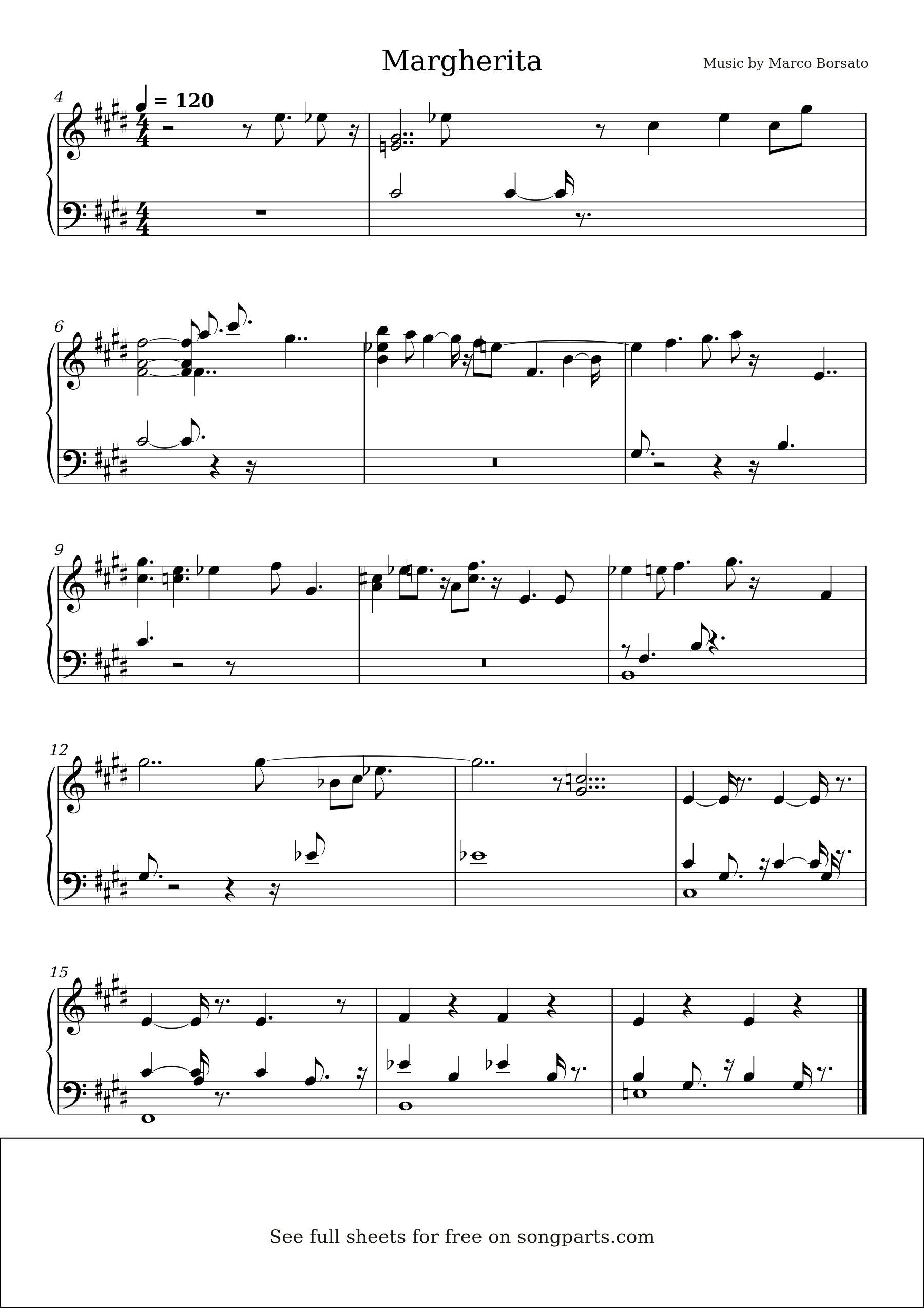 Sheet music preview for Margherita by Marco Borsato
