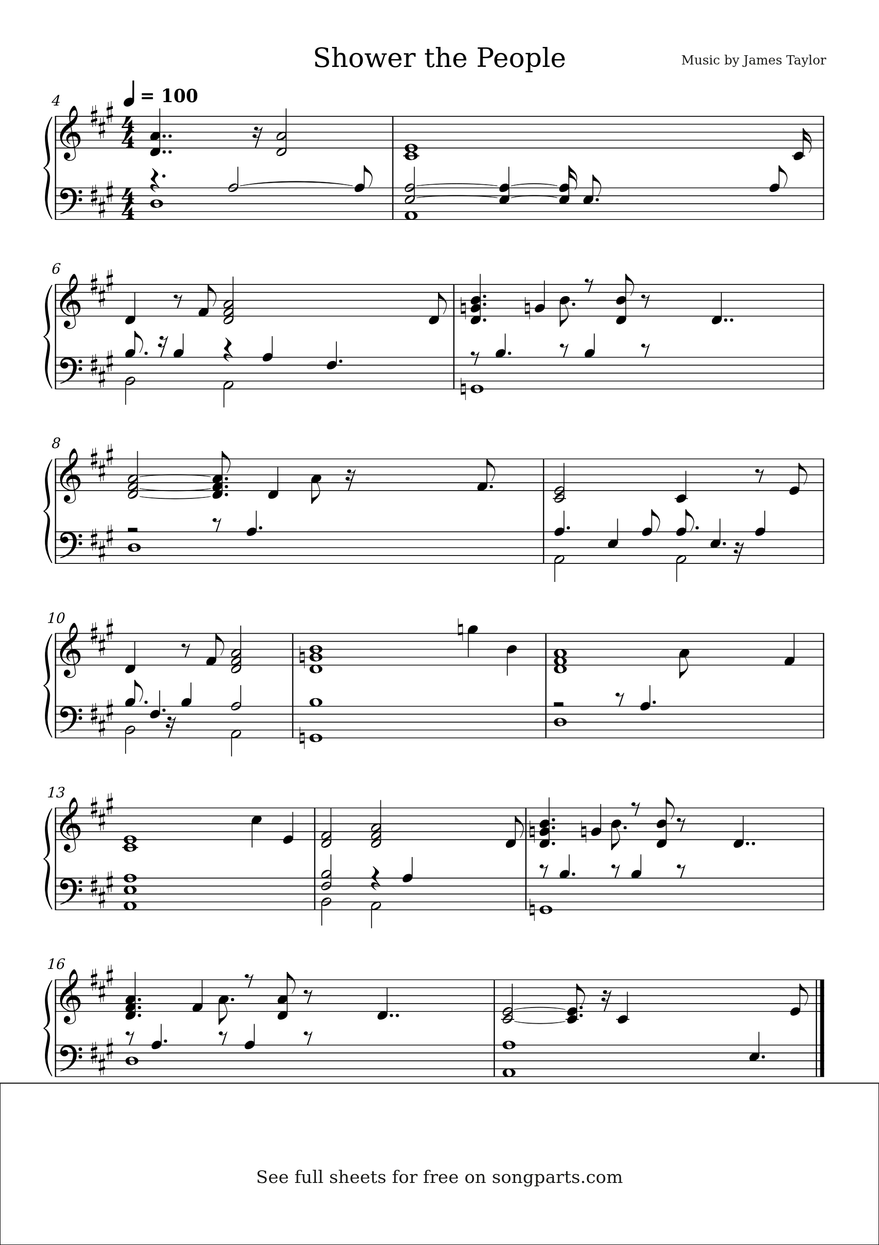 Sheet music preview for Shower the People by James Taylor