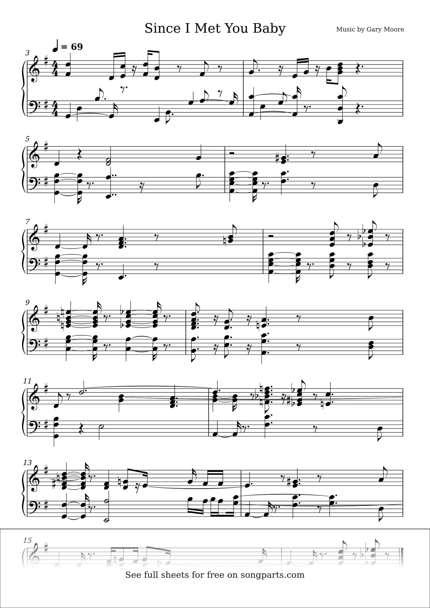 Превью нот Since I Met You Baby (Gary Moore)