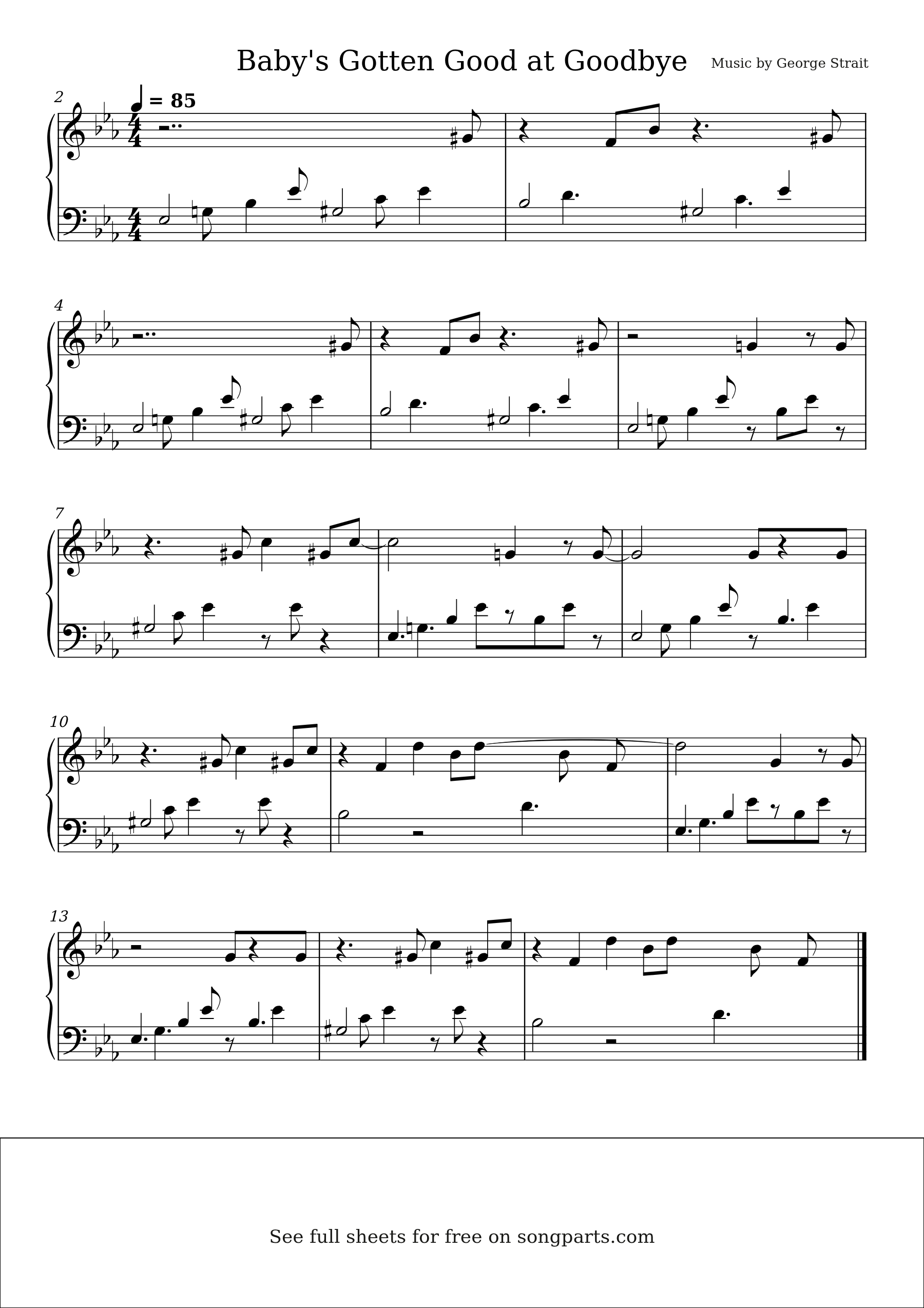 Превью нот Baby's Gotten Good at Goodbye (George Strait)