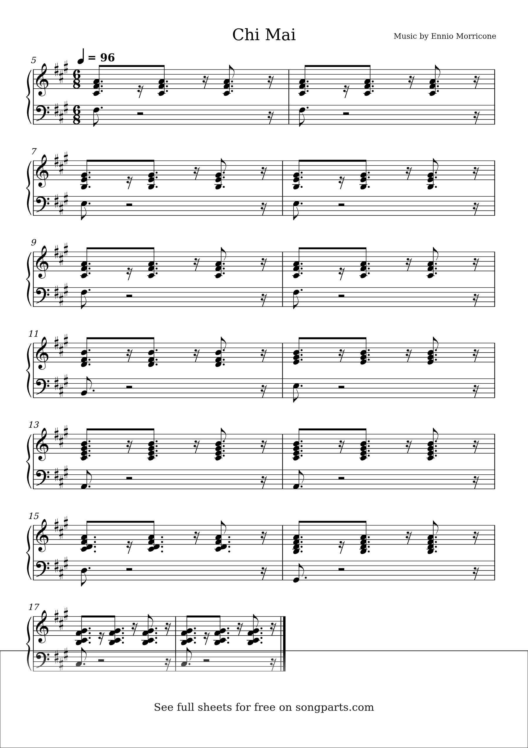 Vista previa de la partitura de Chi Mai de Ennio Morricone