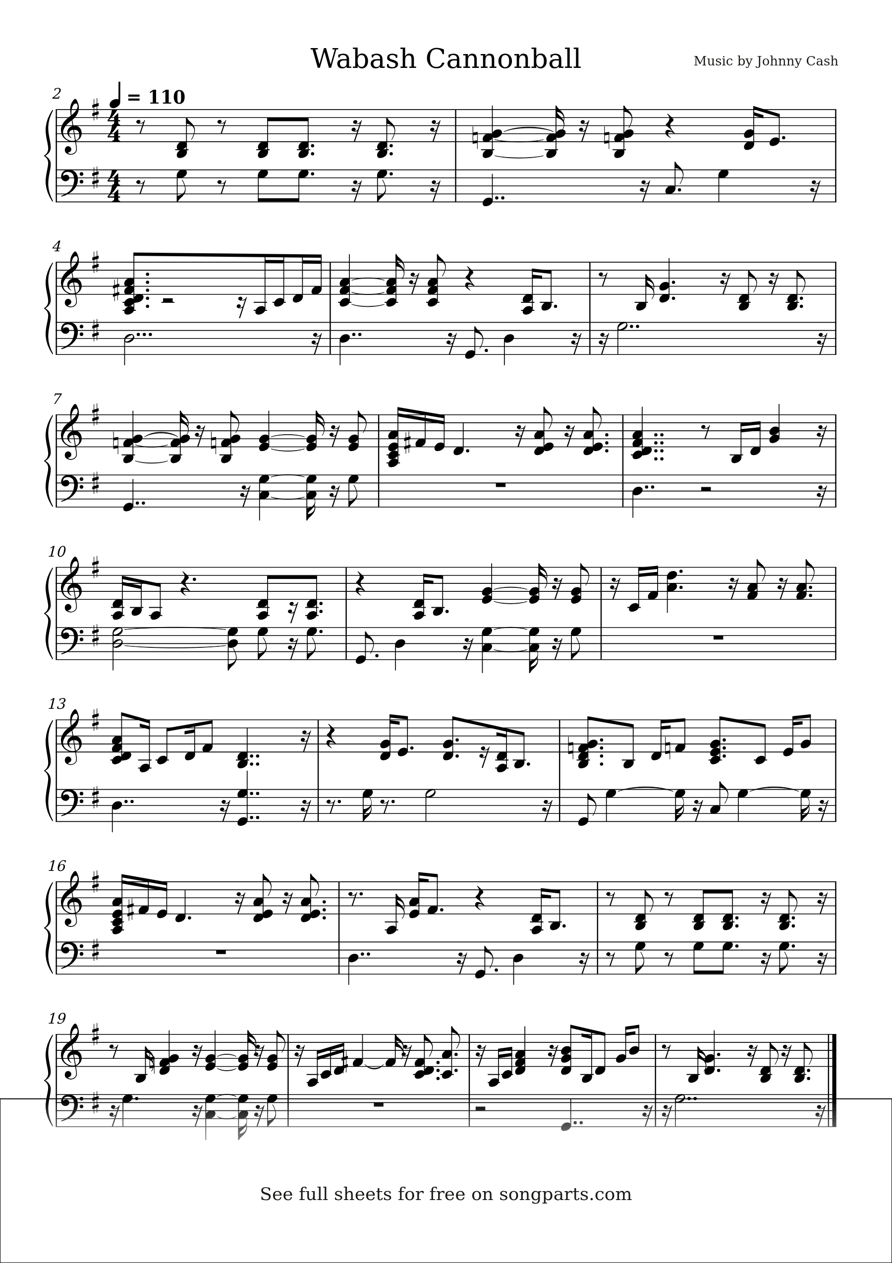 Превью нот Wabash Cannonball (Johnny Cash)