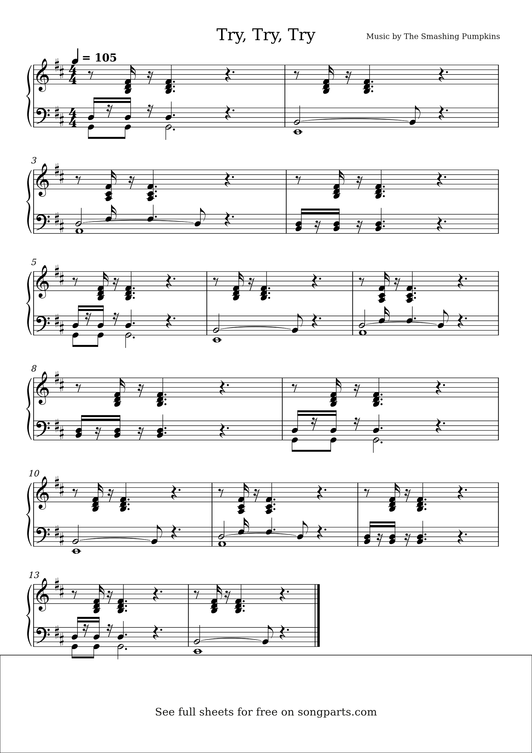 Превью нот Try, Try, Try (The Smashing Pumpkins)