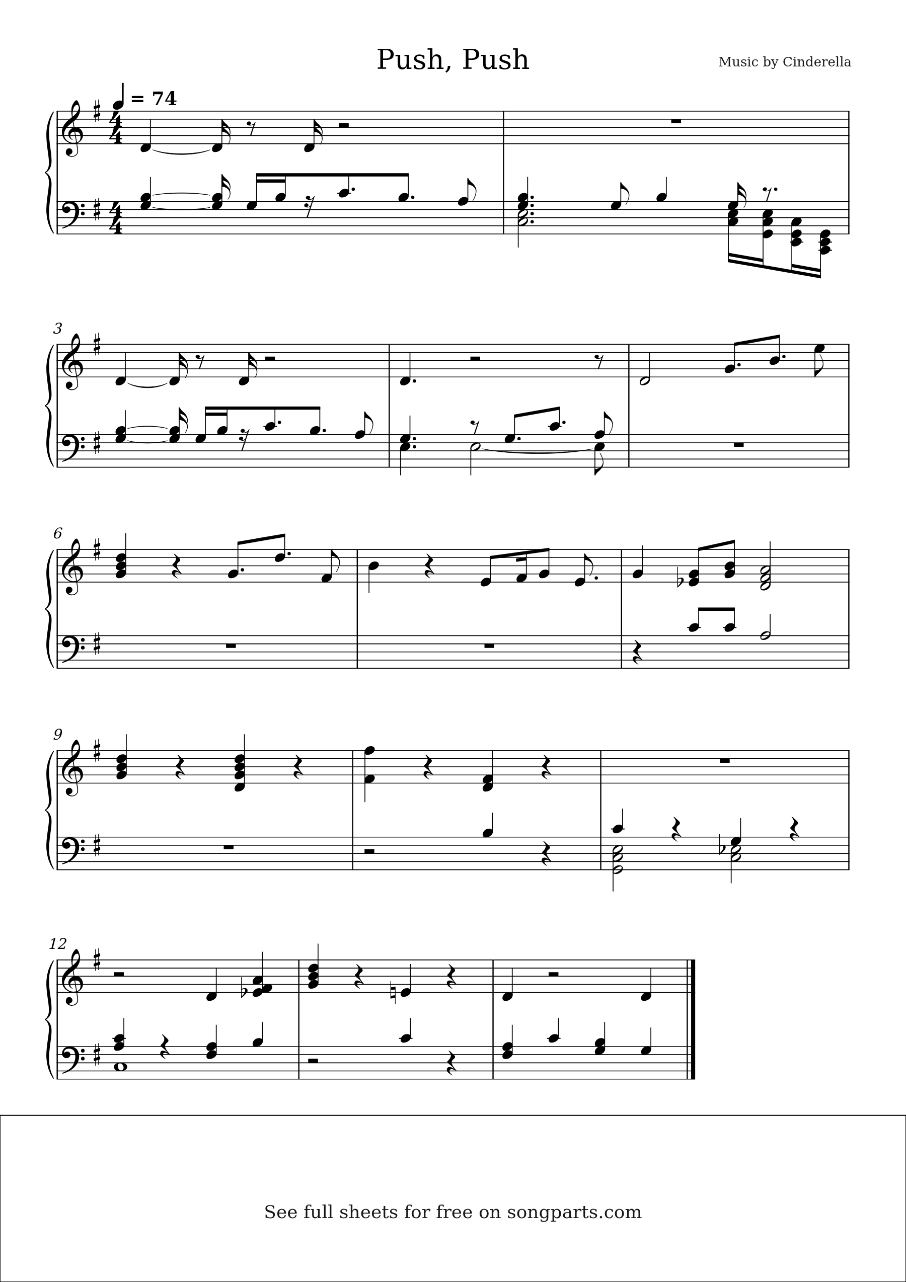 Vista previa de la partitura de Push, Push de Cinderella