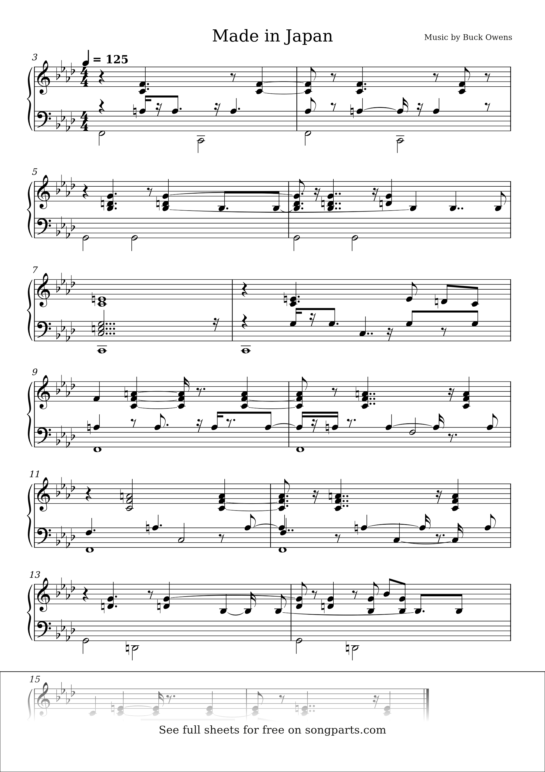 Vista previa de la partitura de Made in Japan de Buck Owens