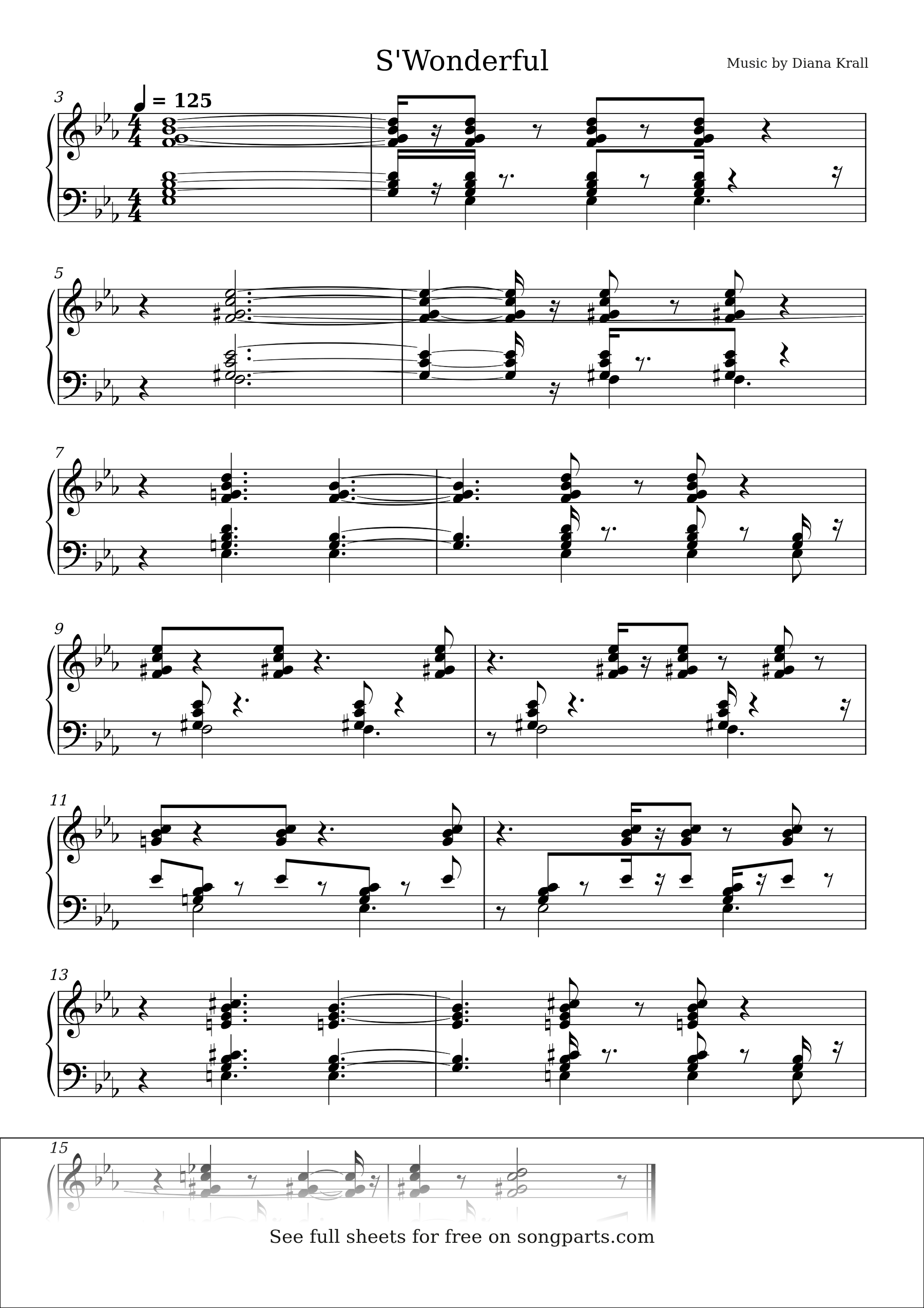 Sheet music preview for S'Wonderful by Diana Krall