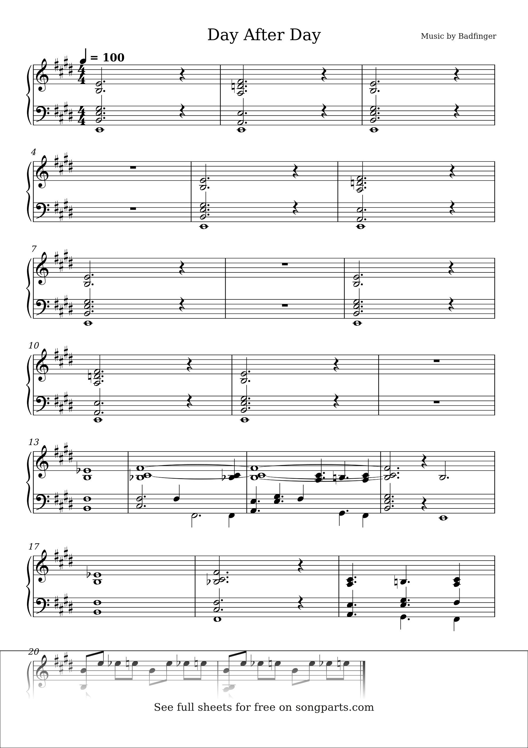 Vista previa de la partitura de Day After Day de Badfinger