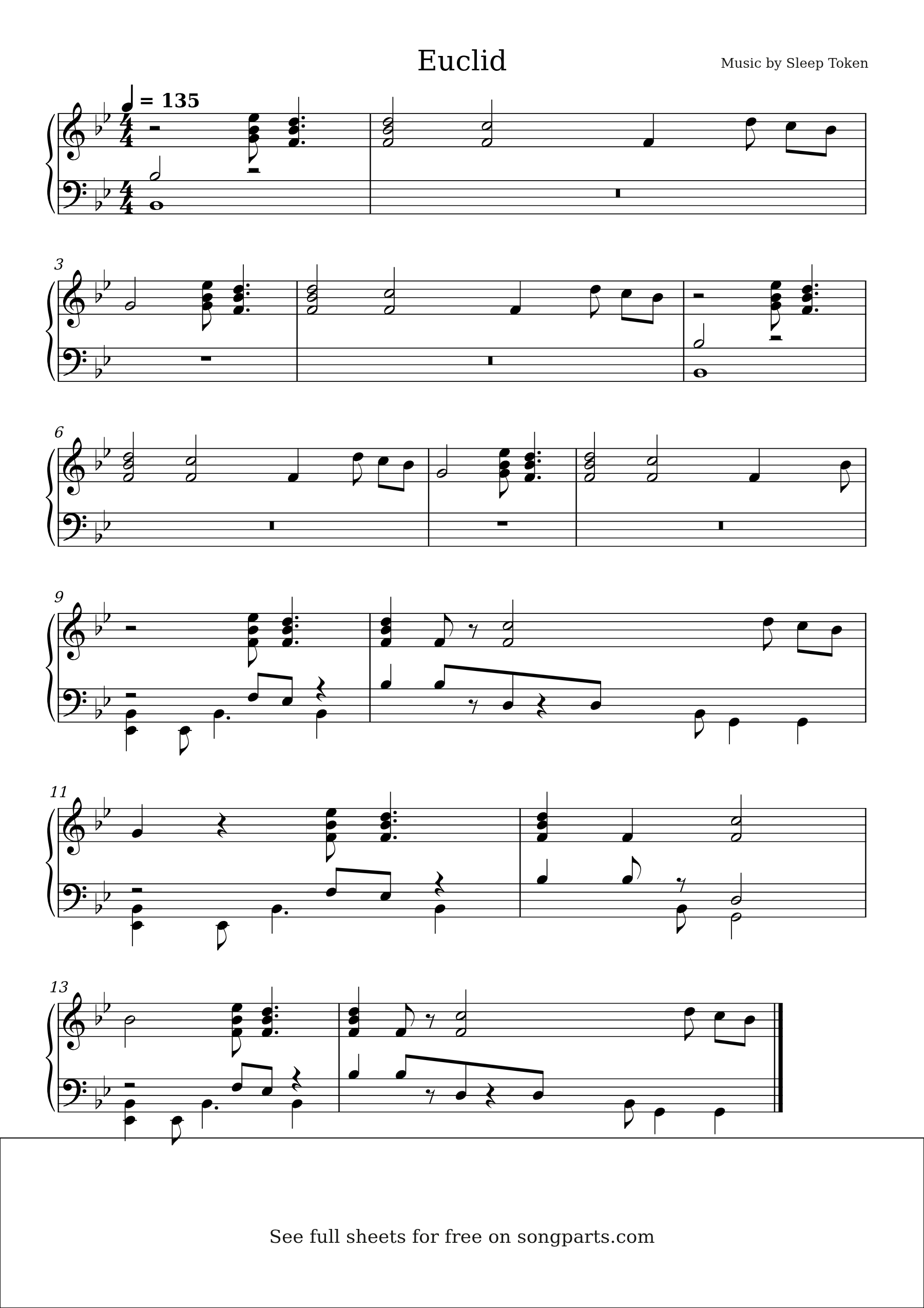 Vista previa de la partitura de Euclid de Sleep Token