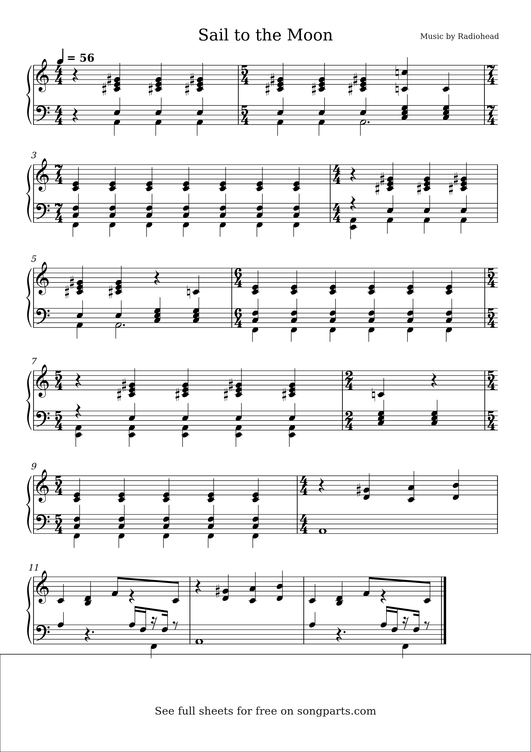 Превью нот Sail to the Moon (Radiohead)