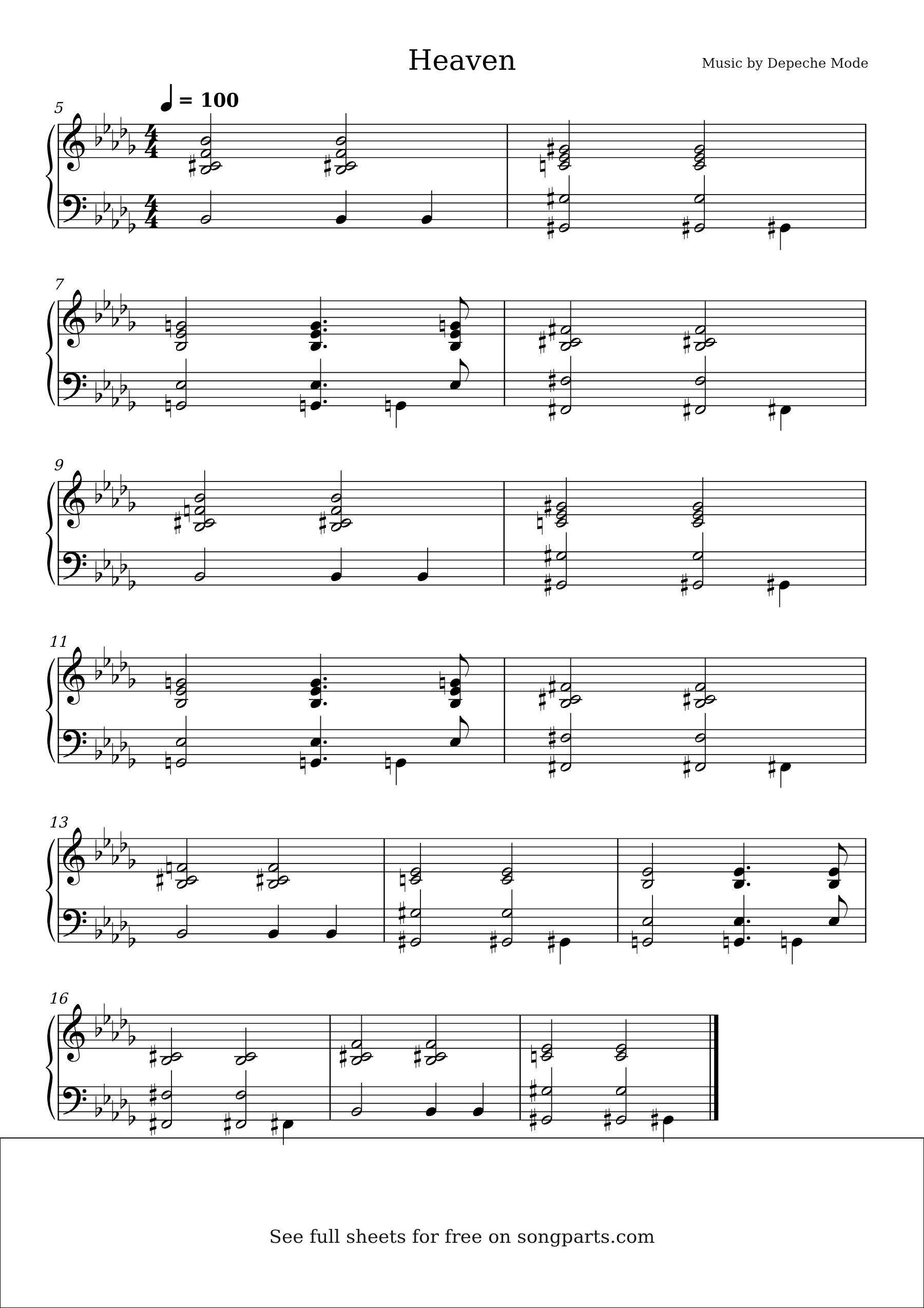 Vista previa de la partitura de Heaven de Depeche Mode