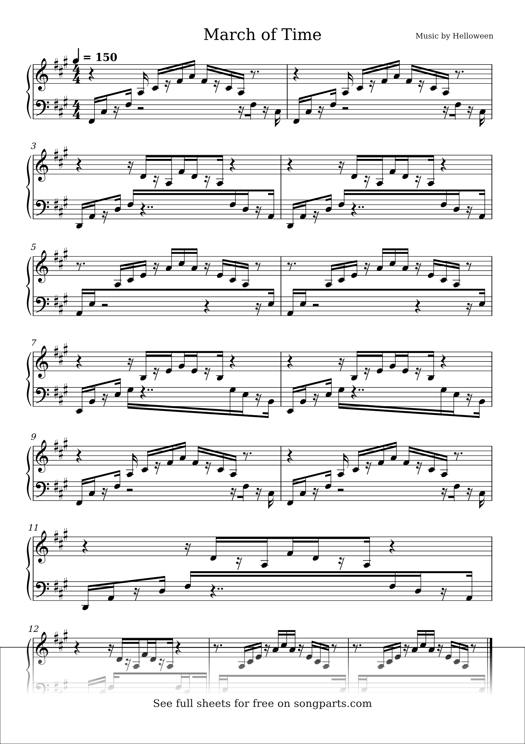 Sheet music preview for March of Time by Helloween