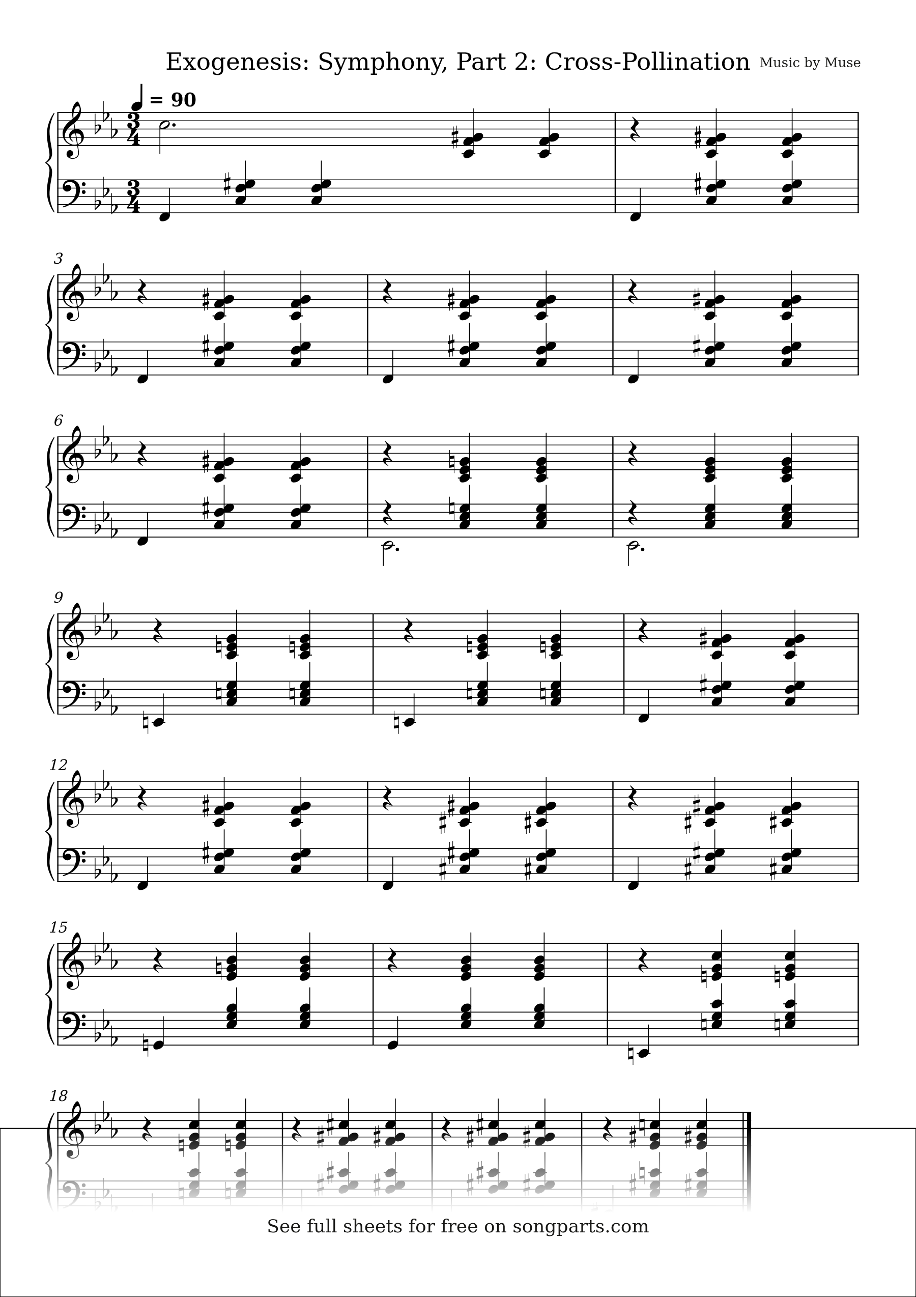 Превью нот Exogenesis: Symphony, Part 2: Cross-Pollination (Muse)