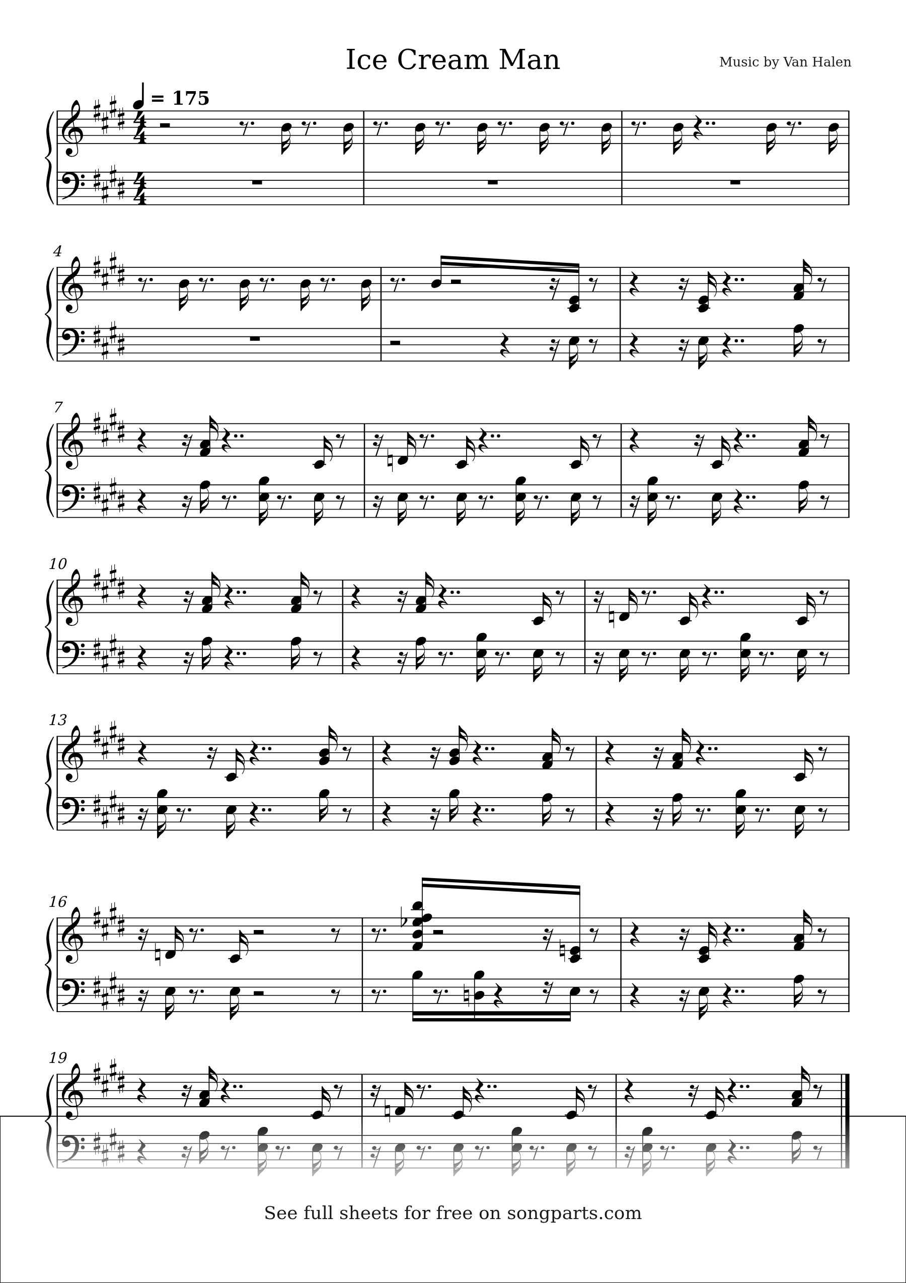 Vista previa de la partitura de Ice Cream Man de Van Halen