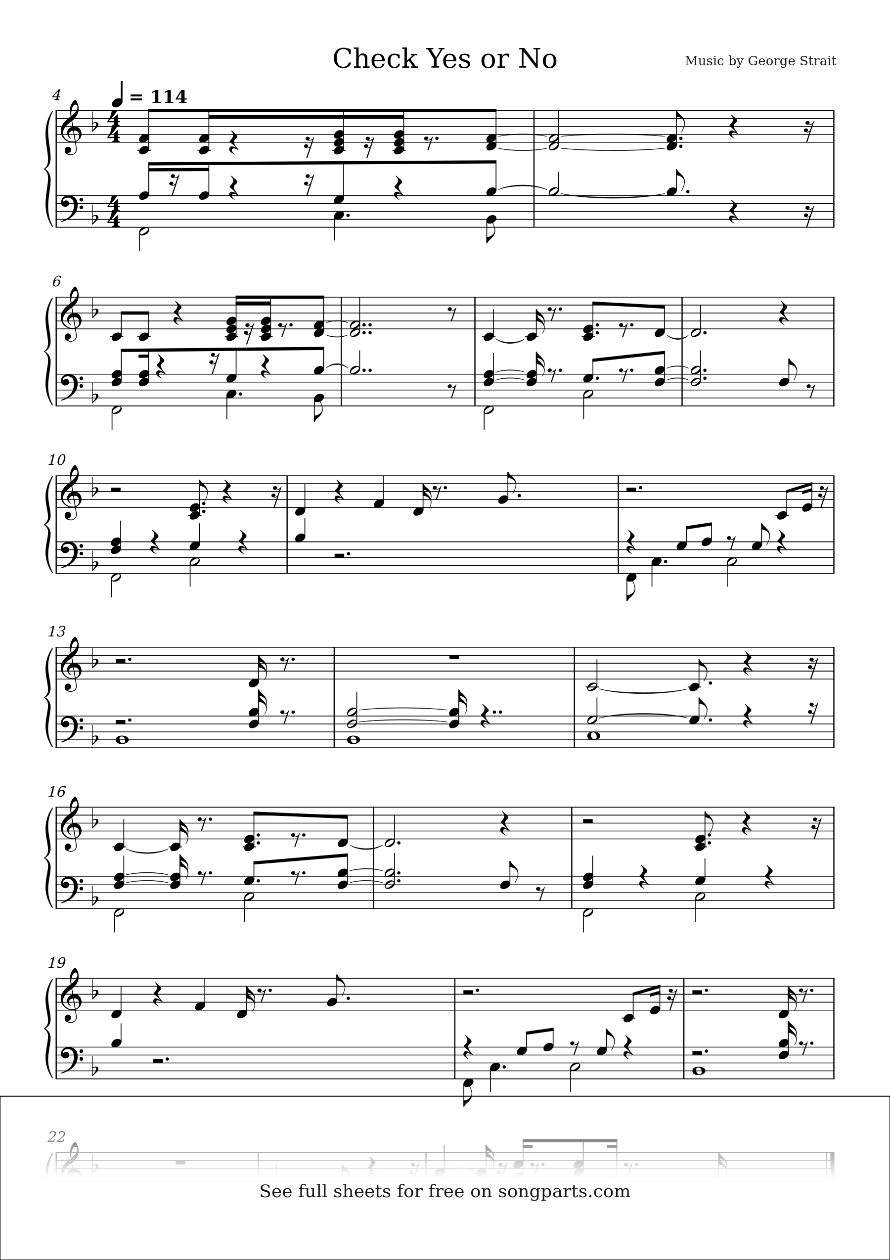Превью нот Check Yes or No (George Strait)