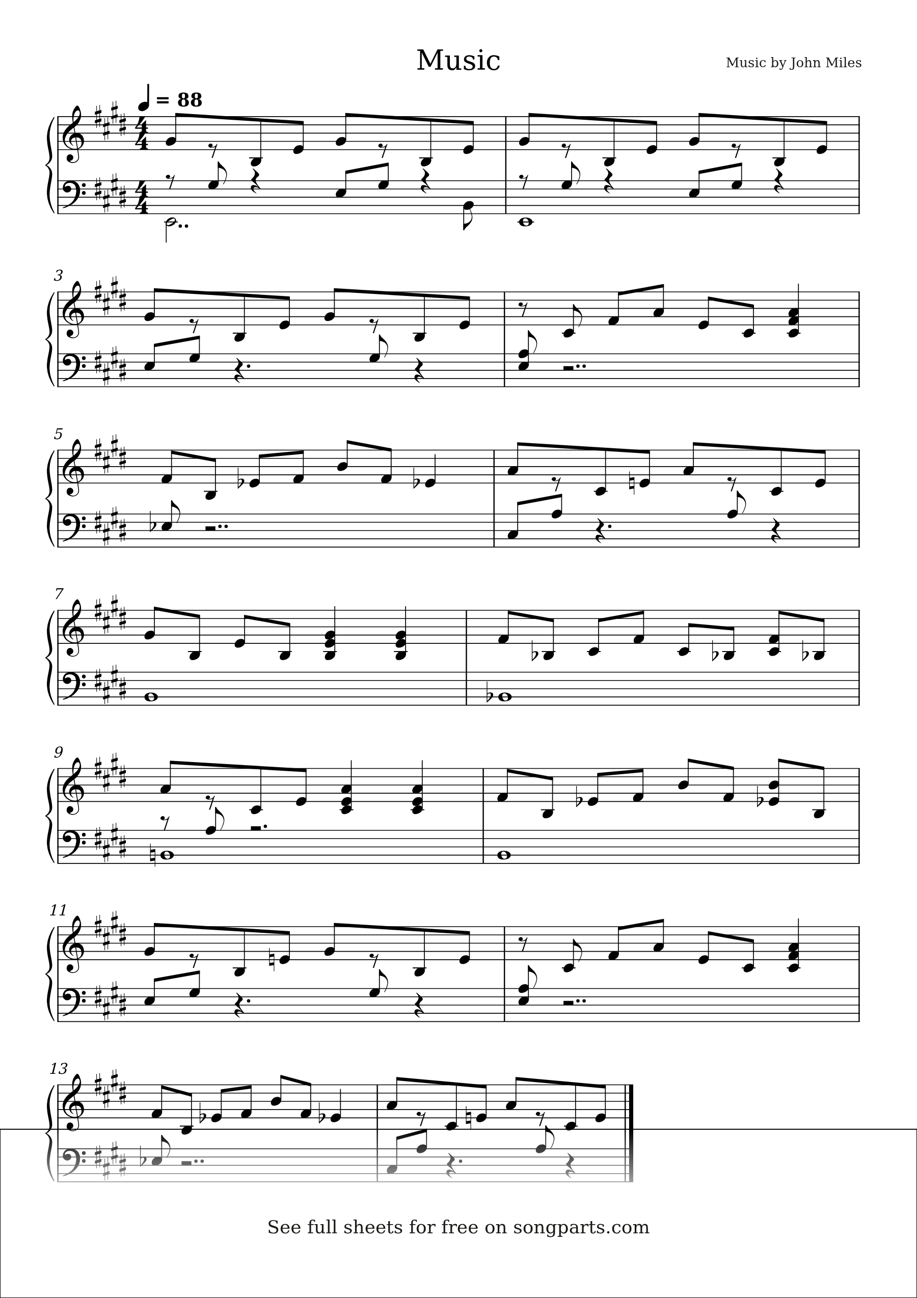 Vista previa de la partitura de Music de John Miles
