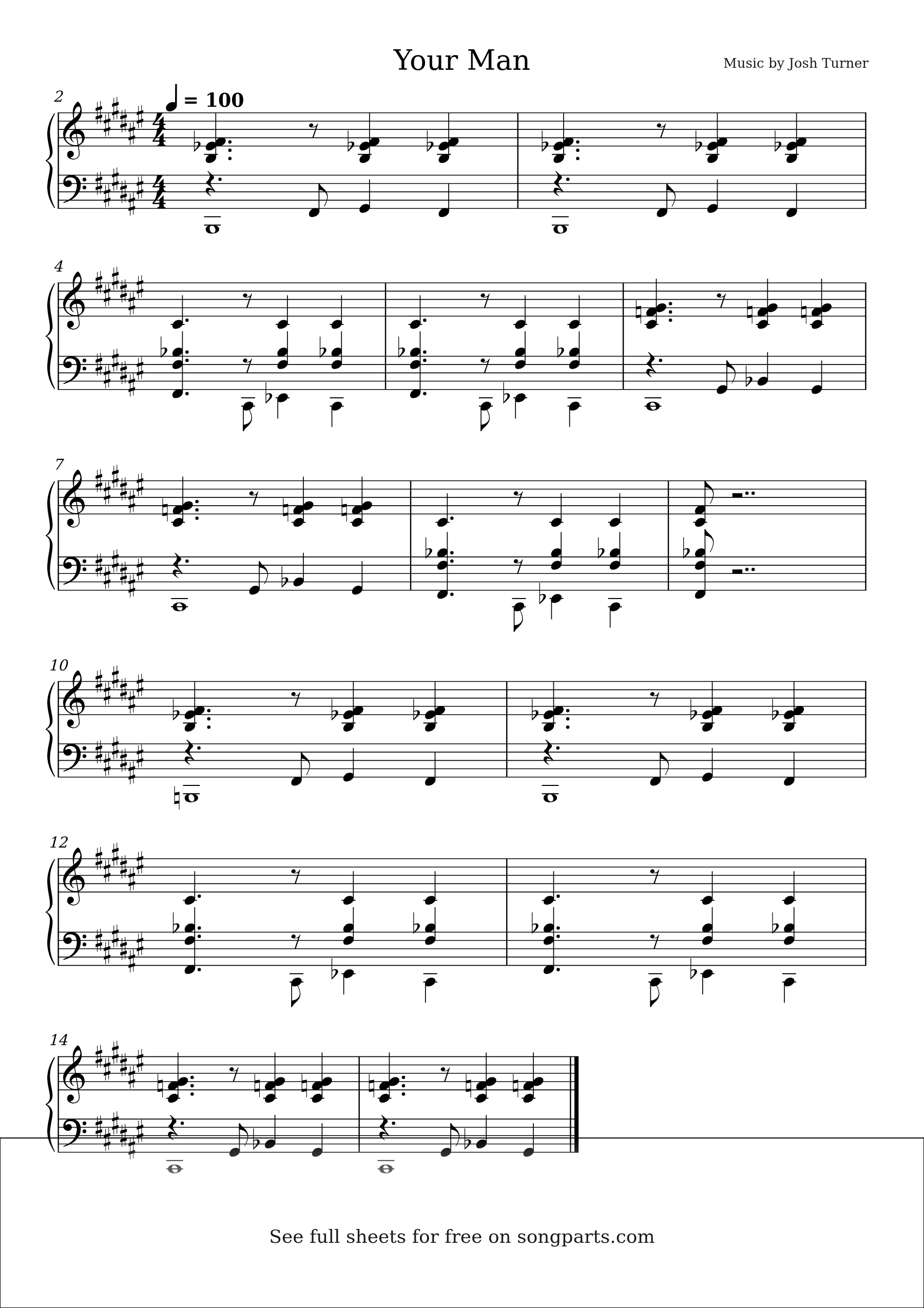 Vista previa de la partitura de Your Man de Josh Turner