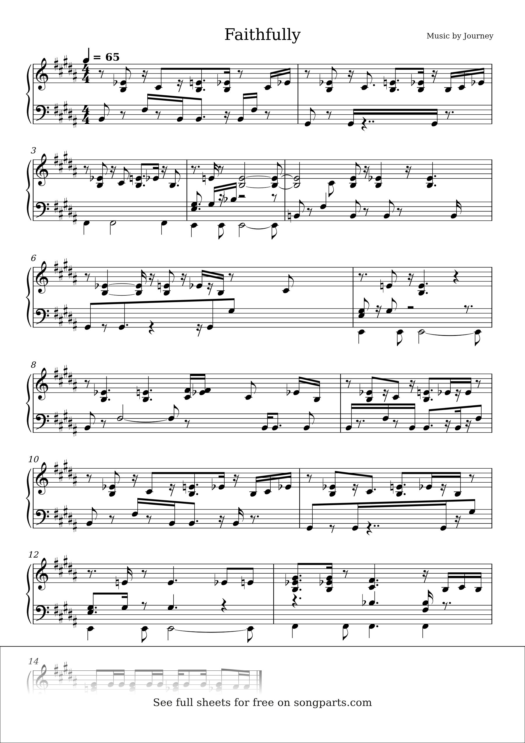Превью нот Faithfully (Journey)