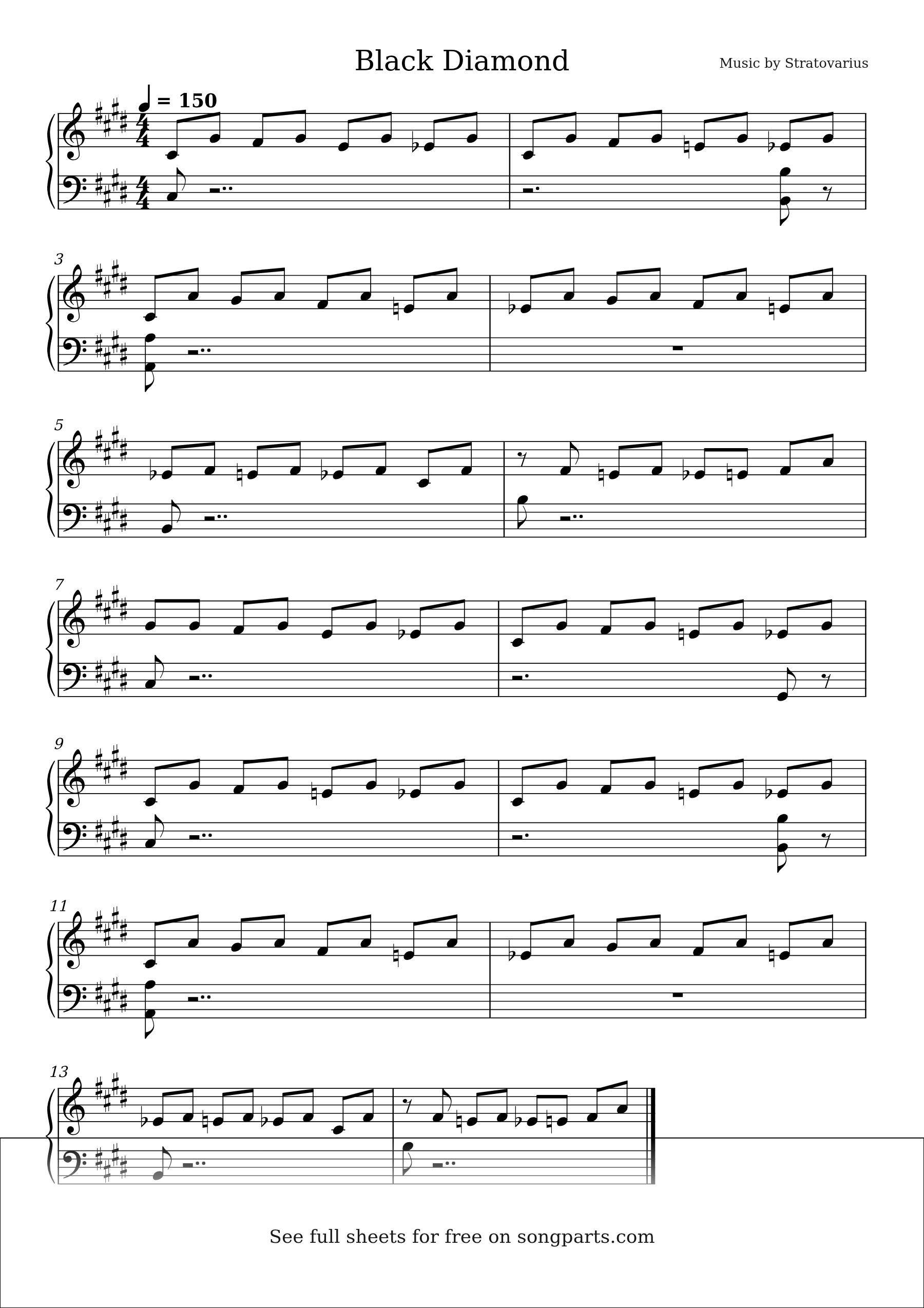 Vista previa de la partitura de Black Diamond de Stratovarius
