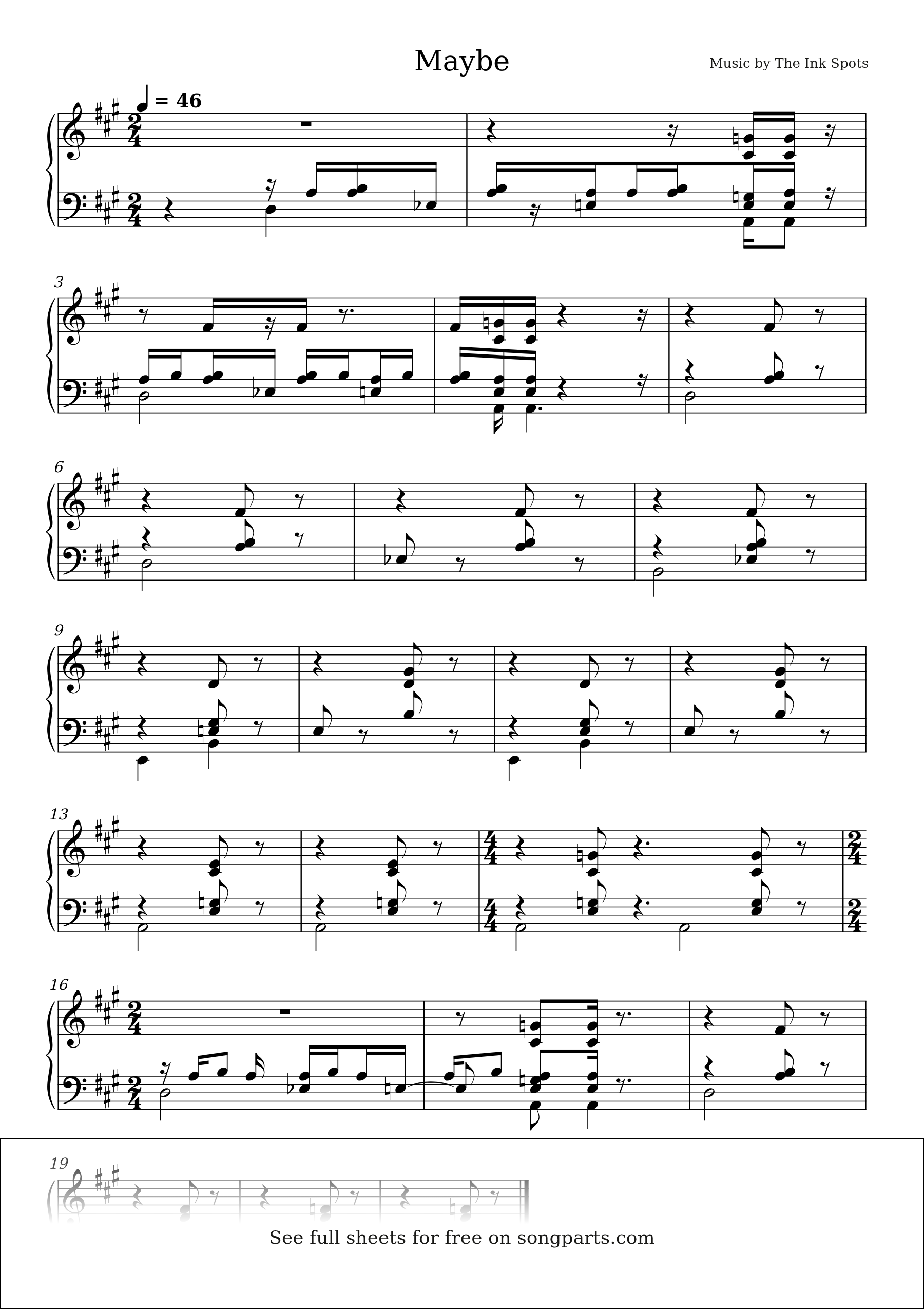 Vista previa de la partitura de Maybe de The Ink Spots