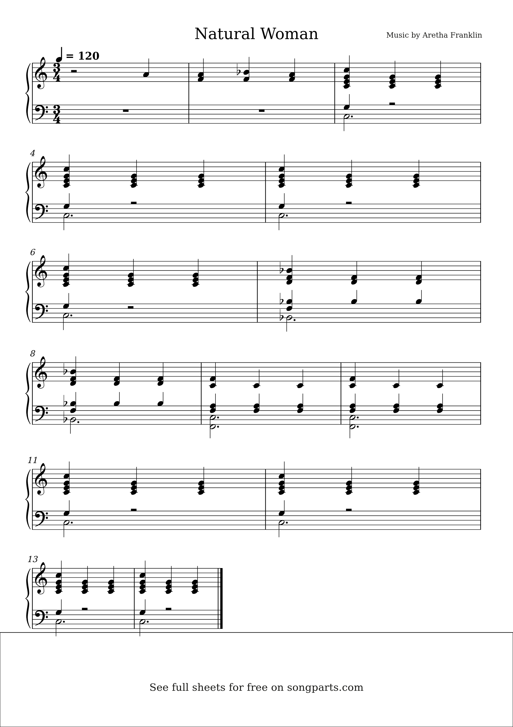 Превью нот Natural Woman (Aretha Franklin)