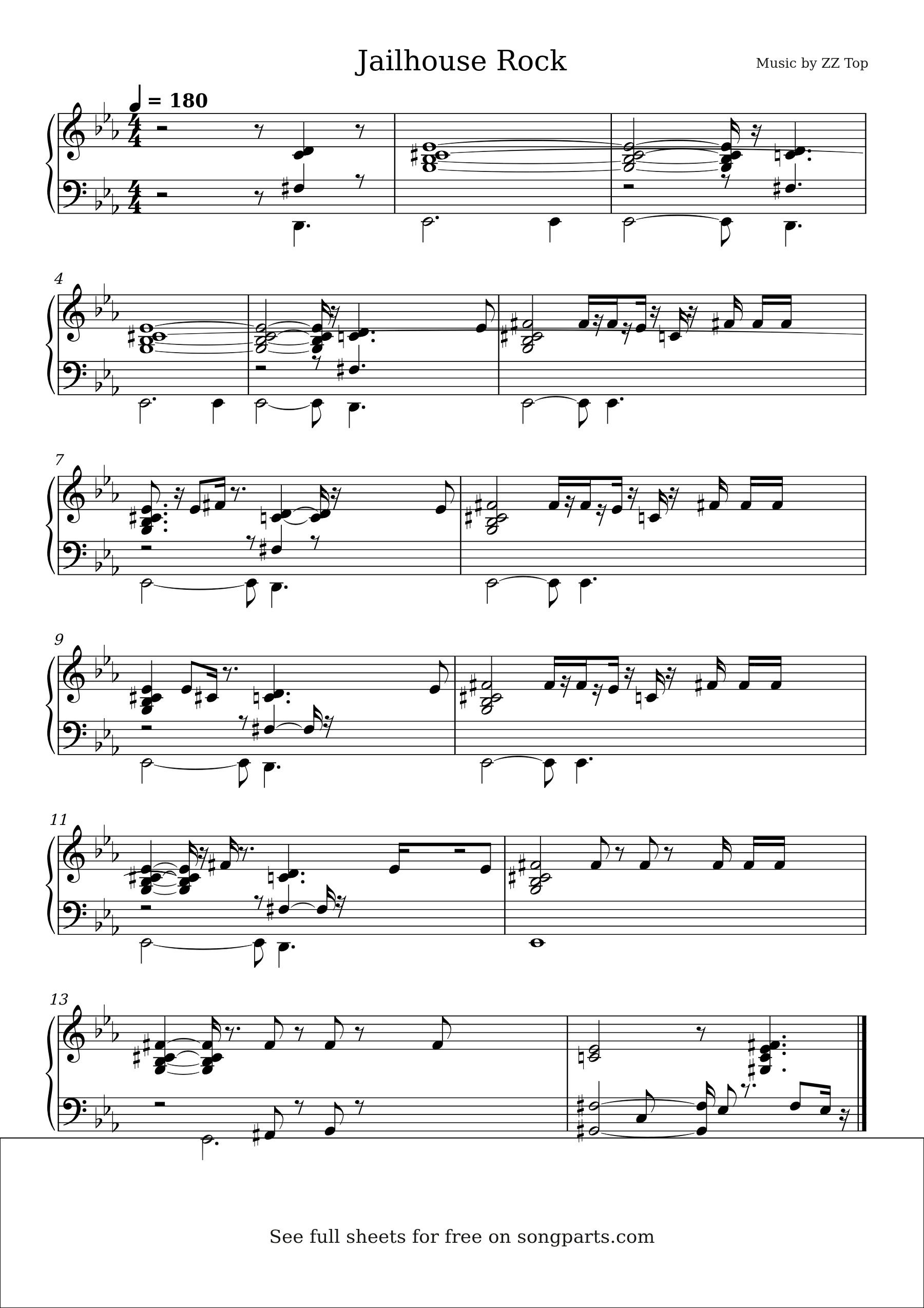 Превью нот Jailhouse Rock (ZZ Top)