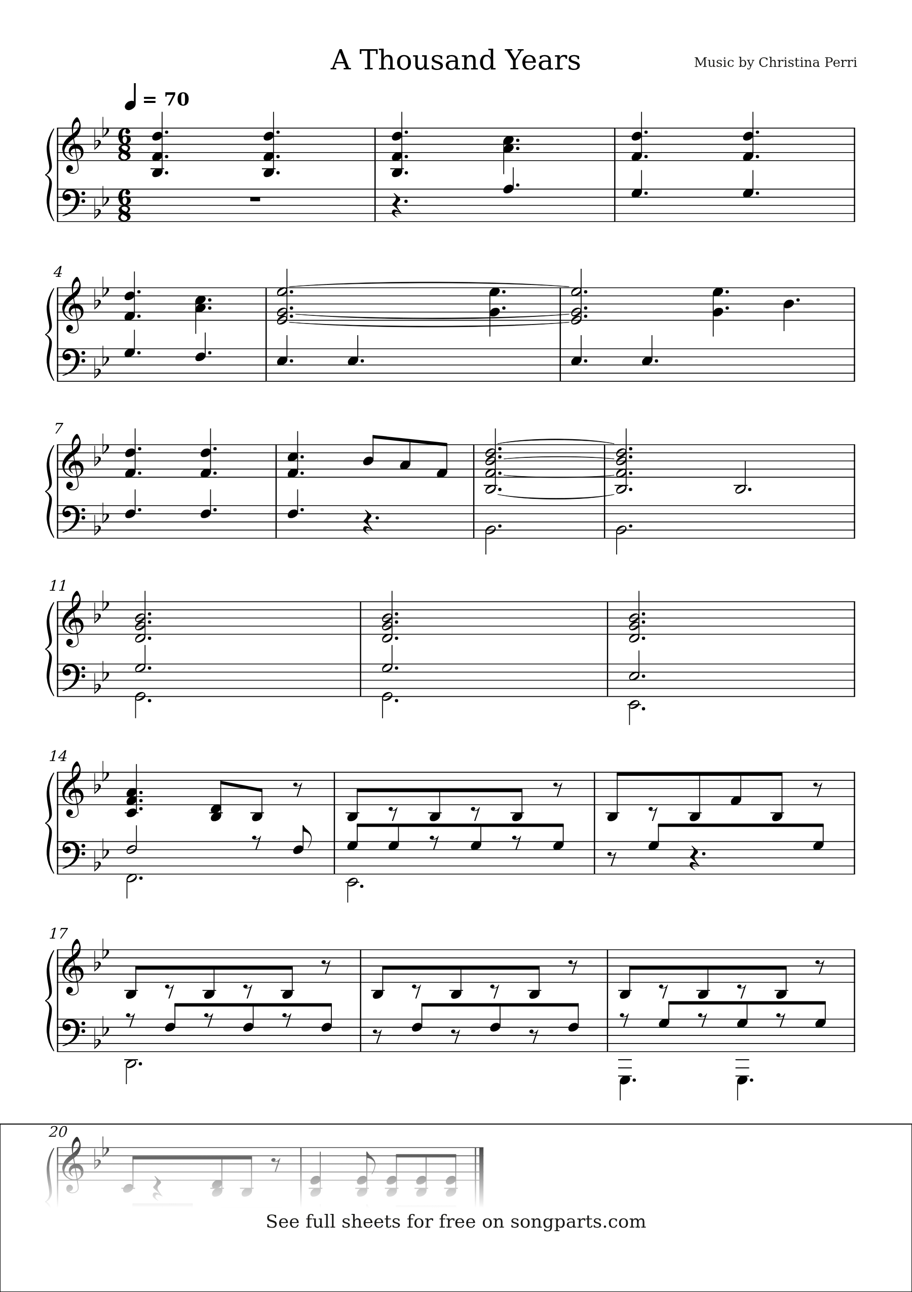 Превью нот A Thousand Years (Christina Perri)