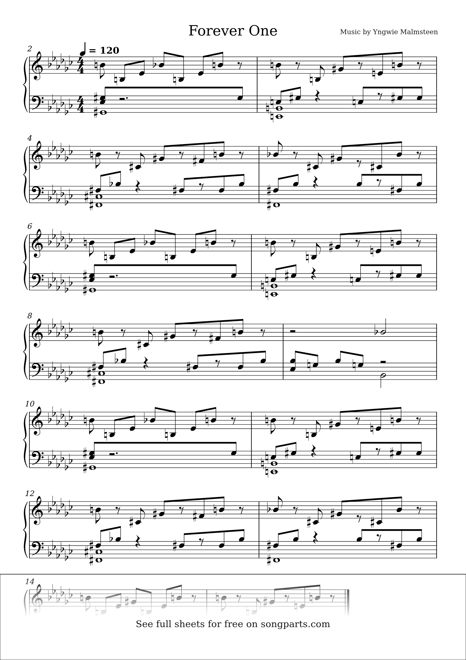 Vista previa de la partitura de Forever One de Yngwie Malmsteen