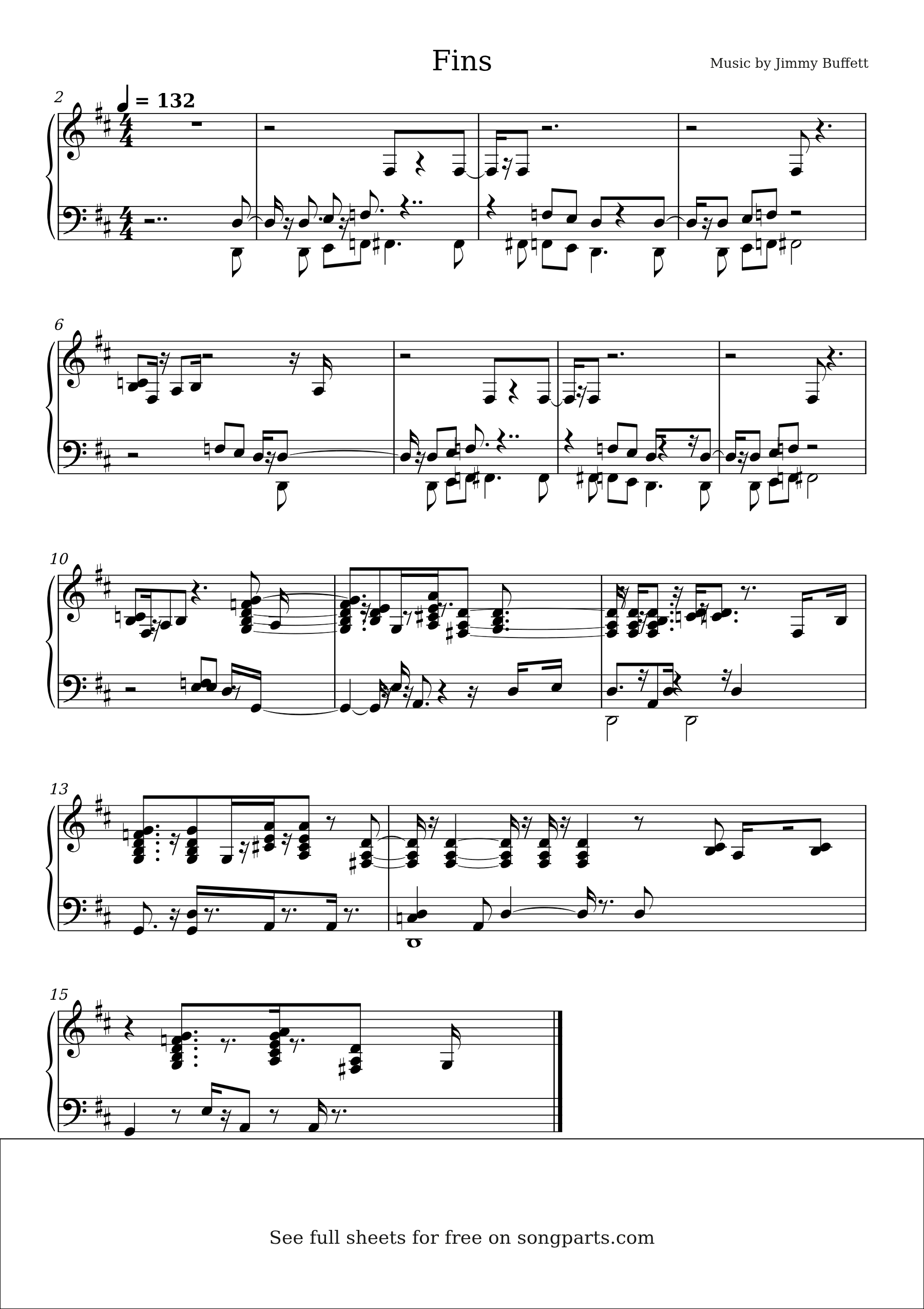 Превью нот Fins (Jimmy Buffett)