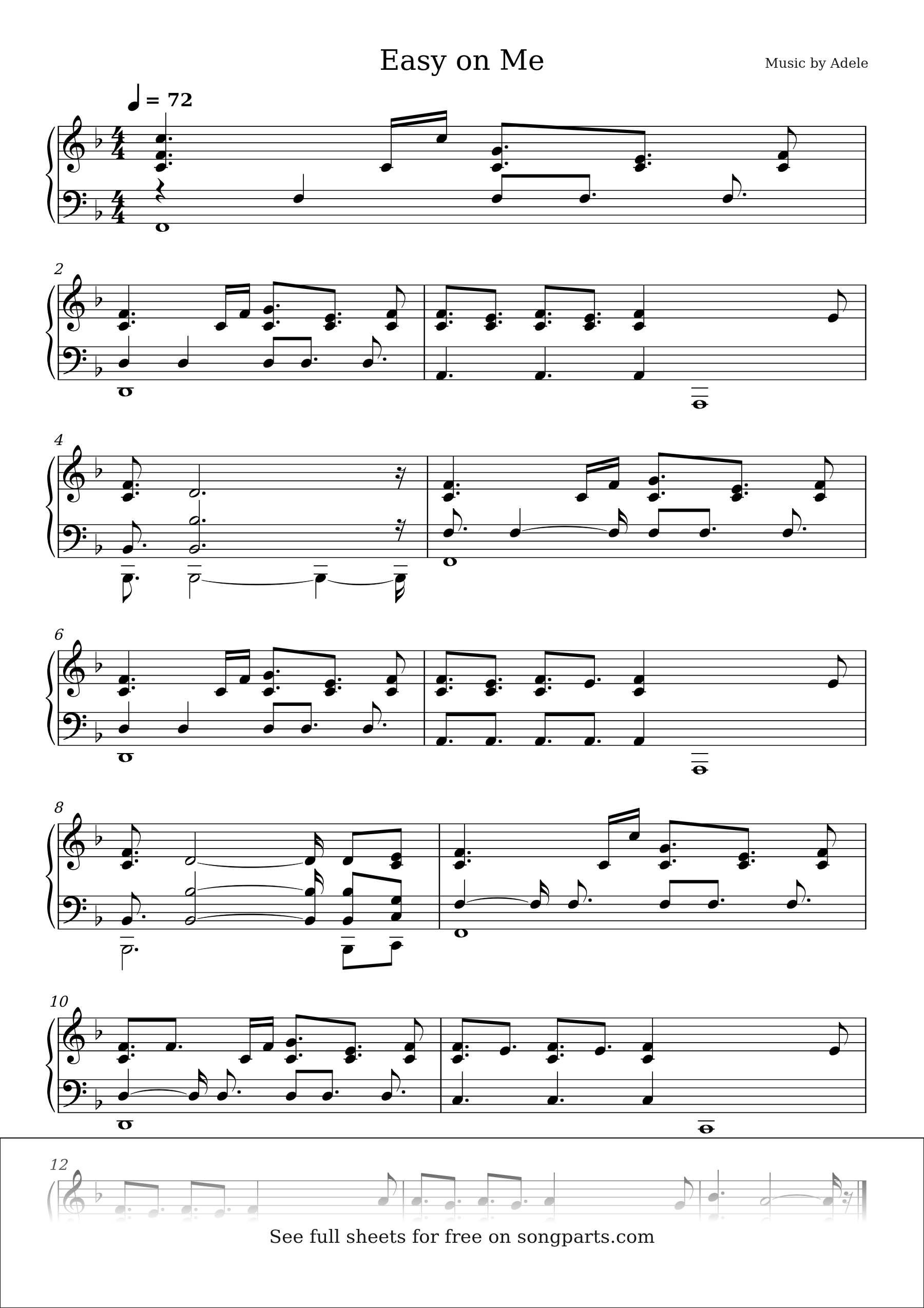 Превью нот Easy on Me (Adele)