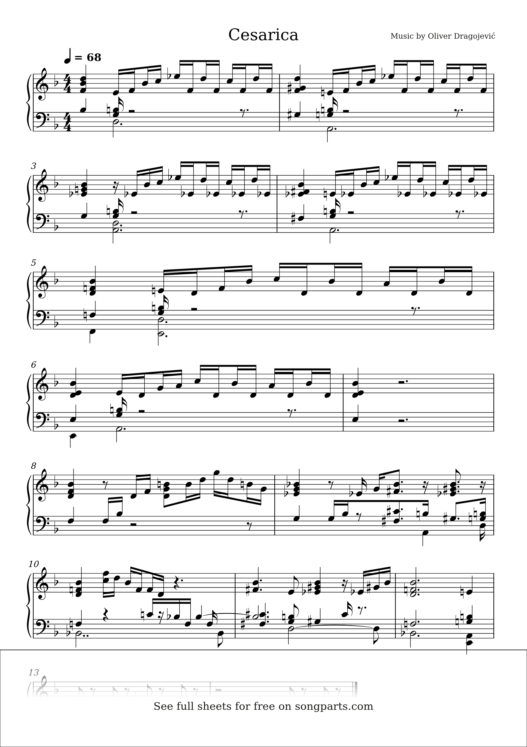 Превью нот Cesarica (Oliver Dragojević)