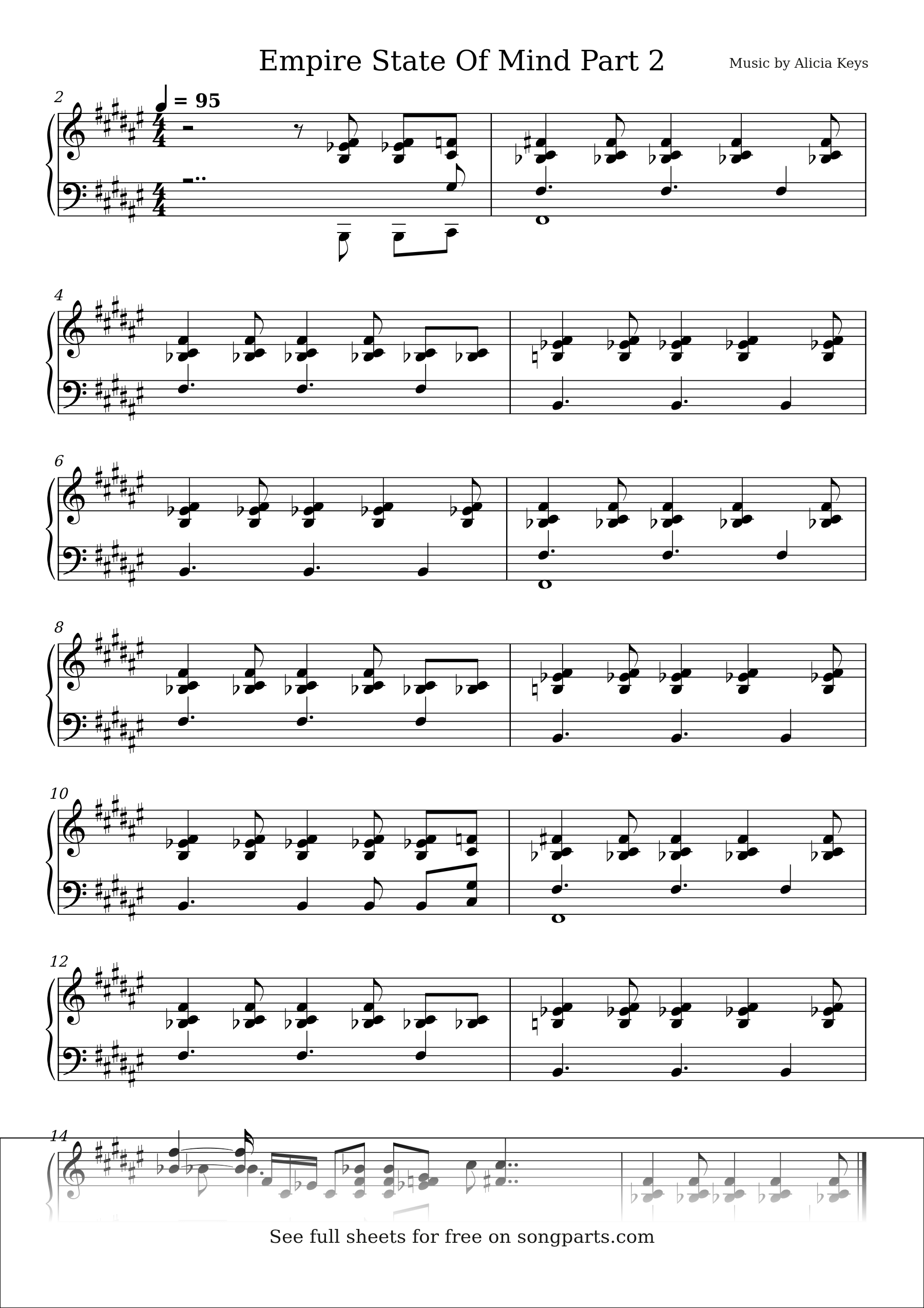 Sheet music preview for Empire State Of Mind Part 2 by Alicia Keys