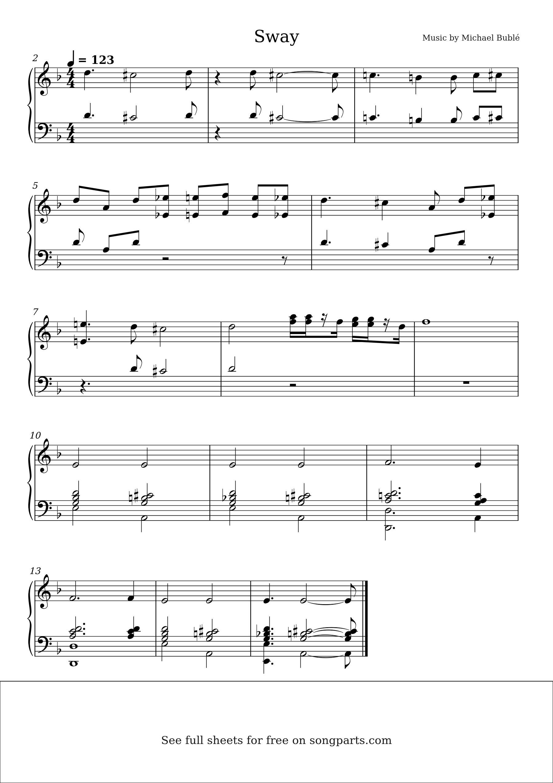 Превью нот Sway (Michael Bublé)