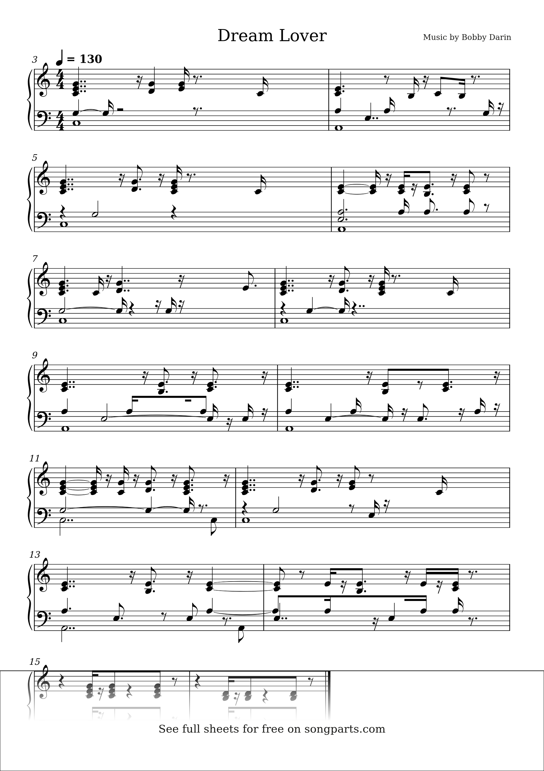 Превью нот Dream Lover (Bobby Darin)