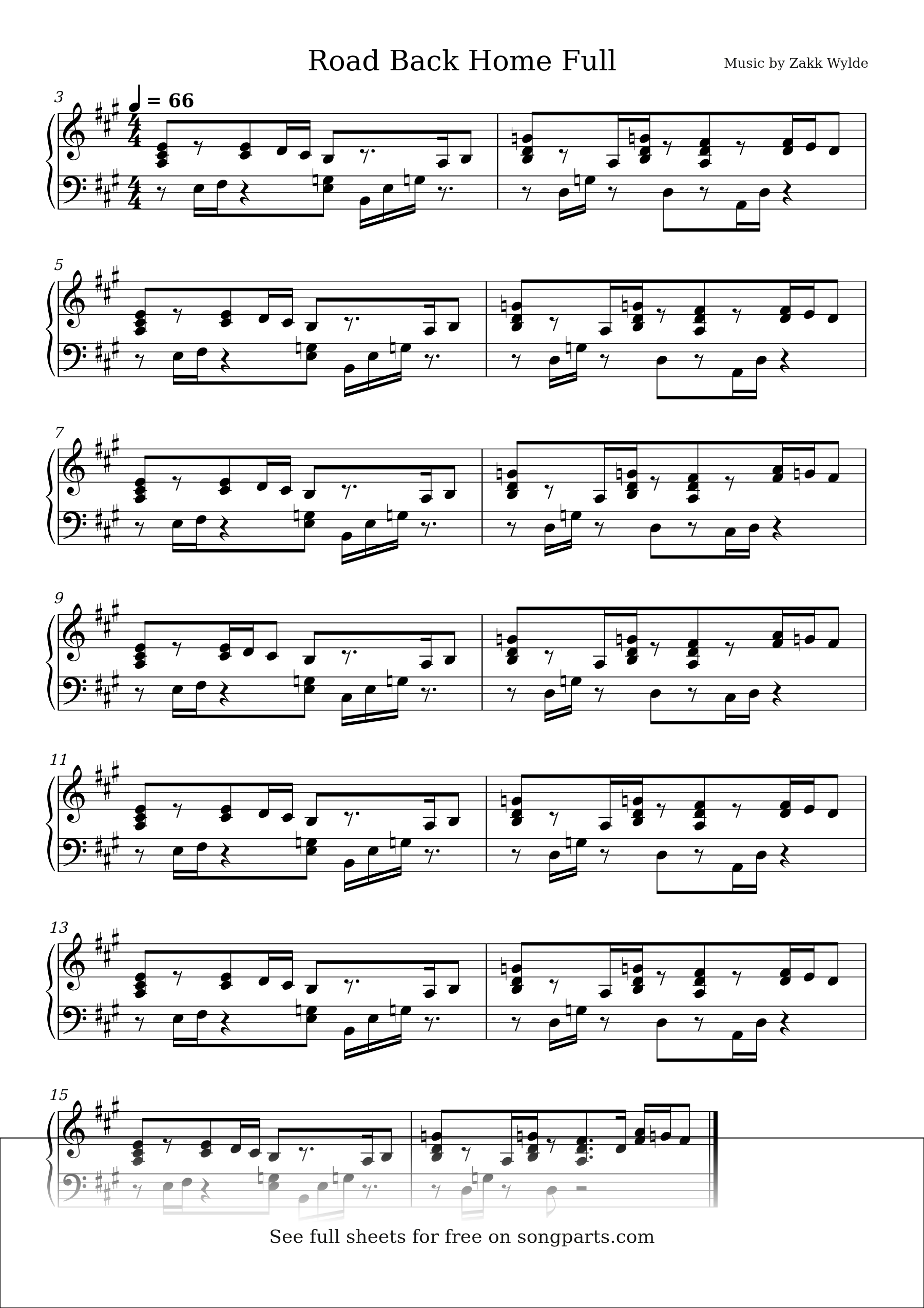 Sheet music preview for Road Back Home Full by Zakk Wylde