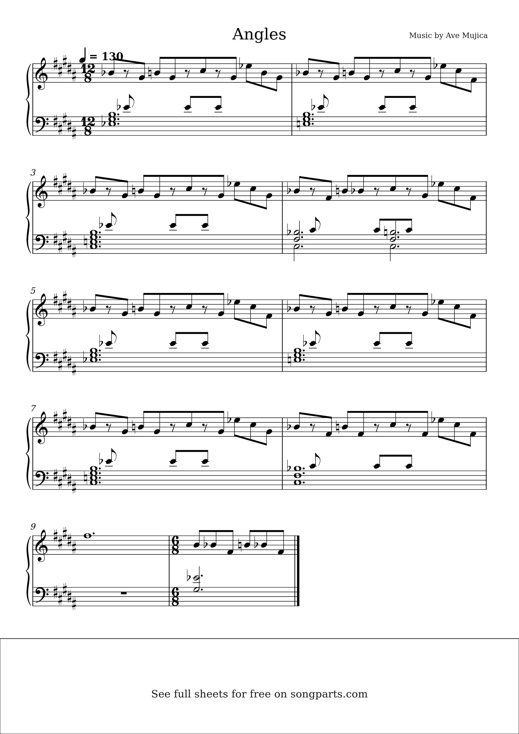 Vista previa de la partitura de Angles de Ave Mujica