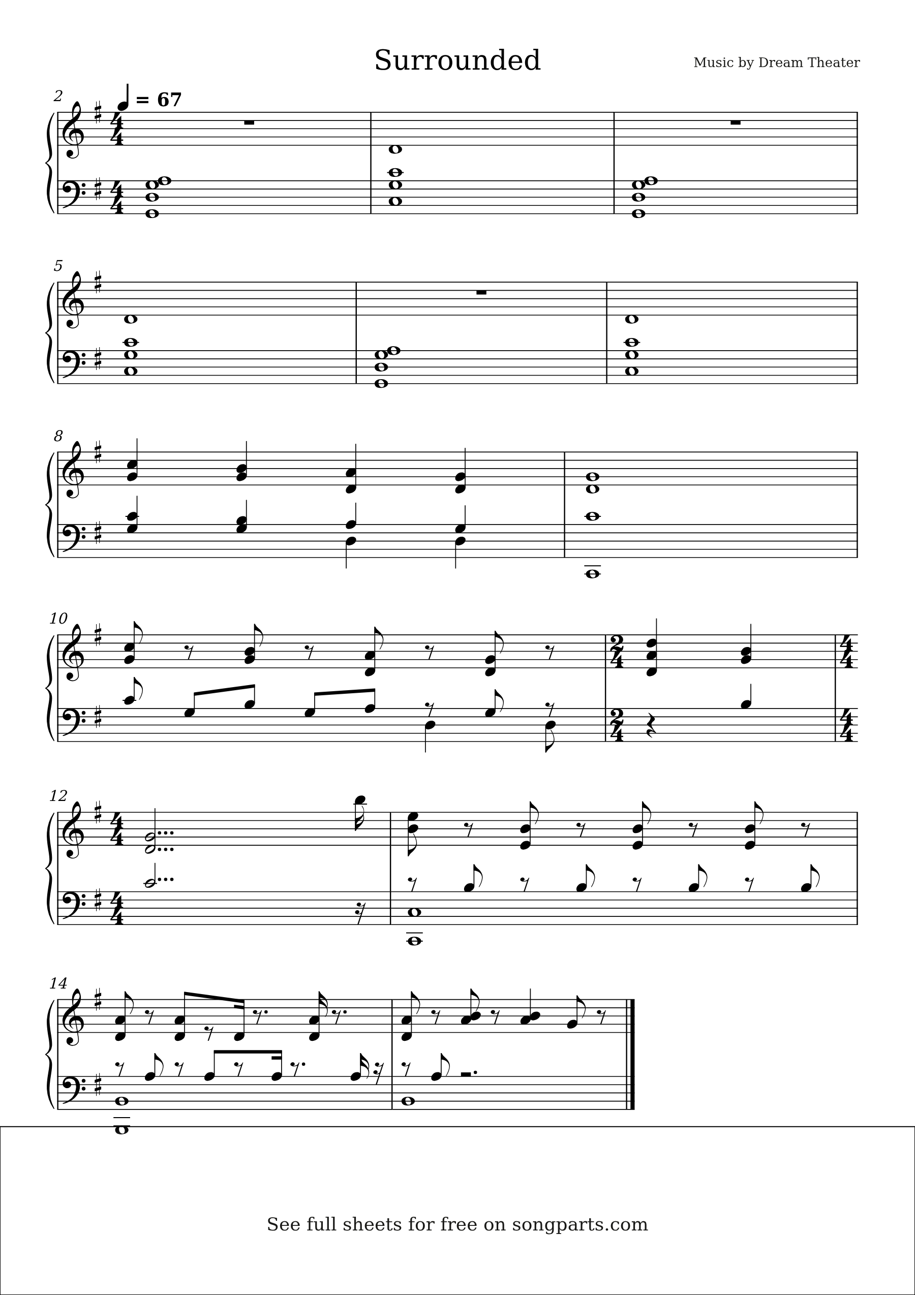 Vista previa de la partitura de Surrounded de Dream Theater