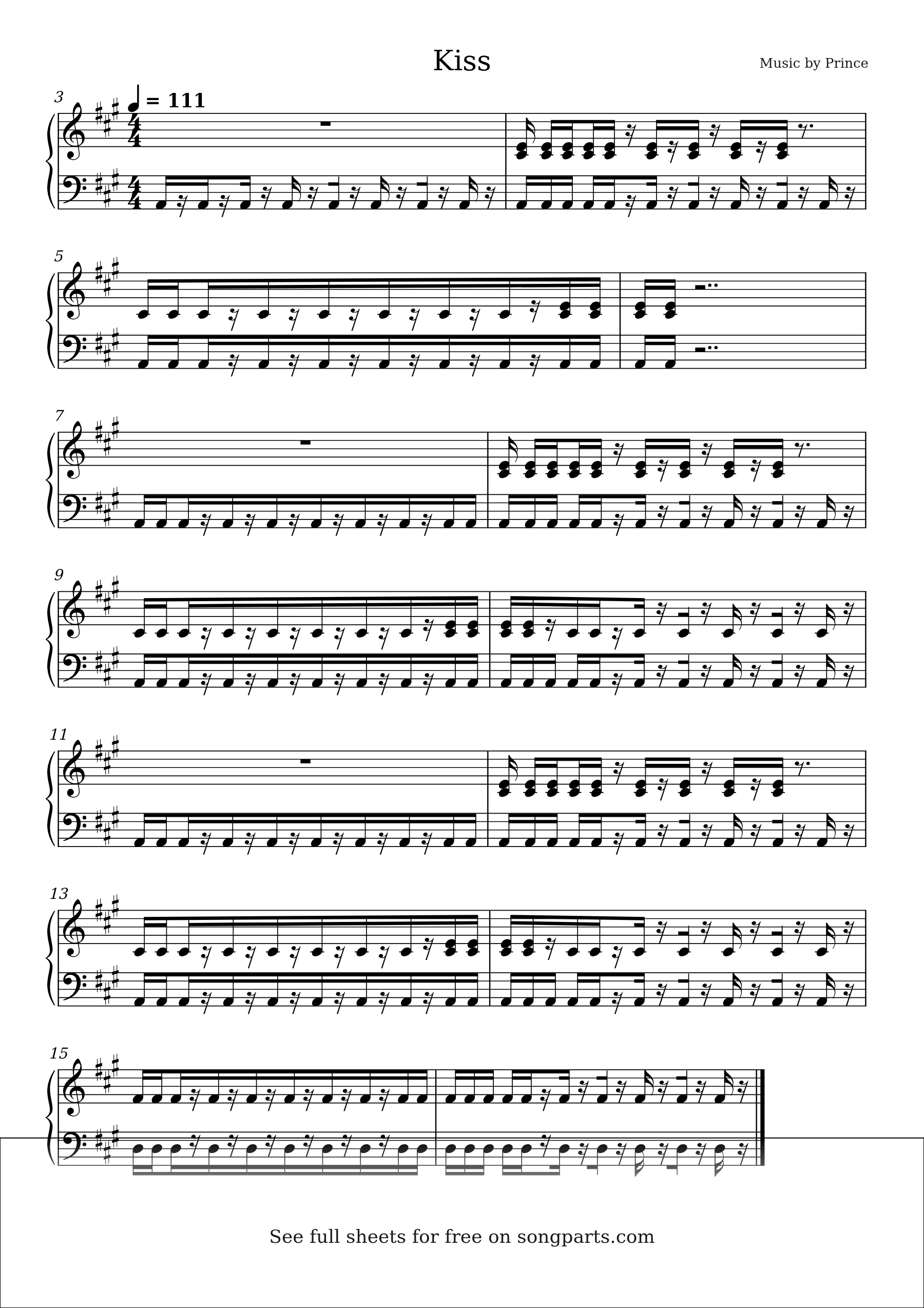 Превью нот Kiss (Prince)