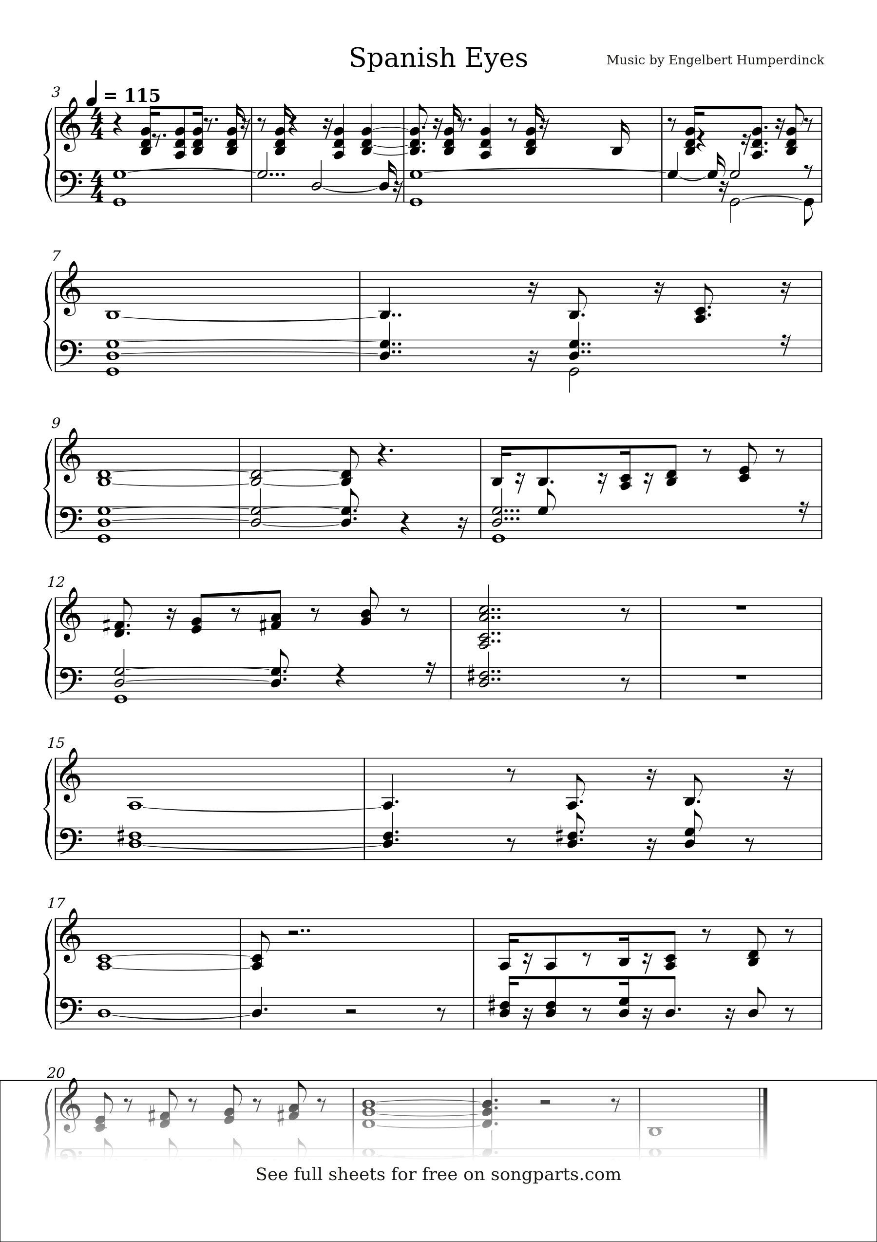 Превью нот Spanish Eyes (Engelbert Humperdinck)