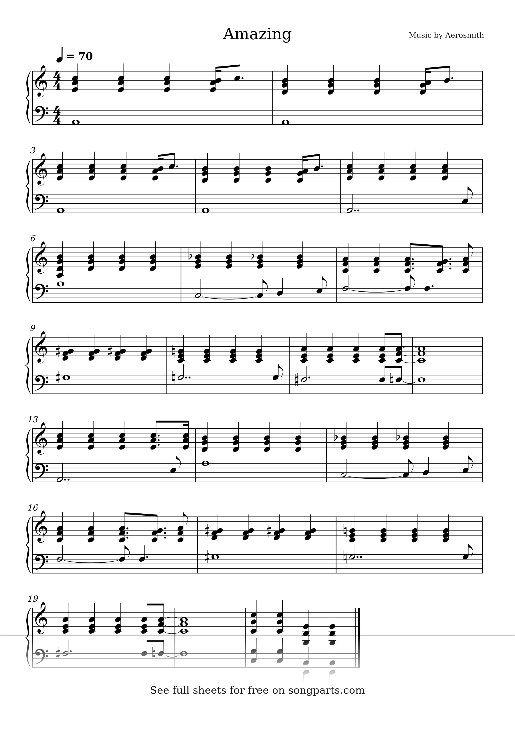 Пр евью нот Amazing (Aerosmith)